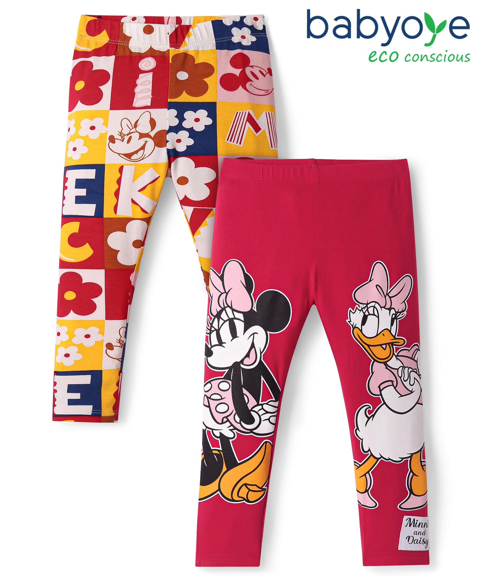 Babyoye Disney Eco Conscious Full Length Leggings with Minnie Mouse Print Pack of 2 - Red-picture-19
