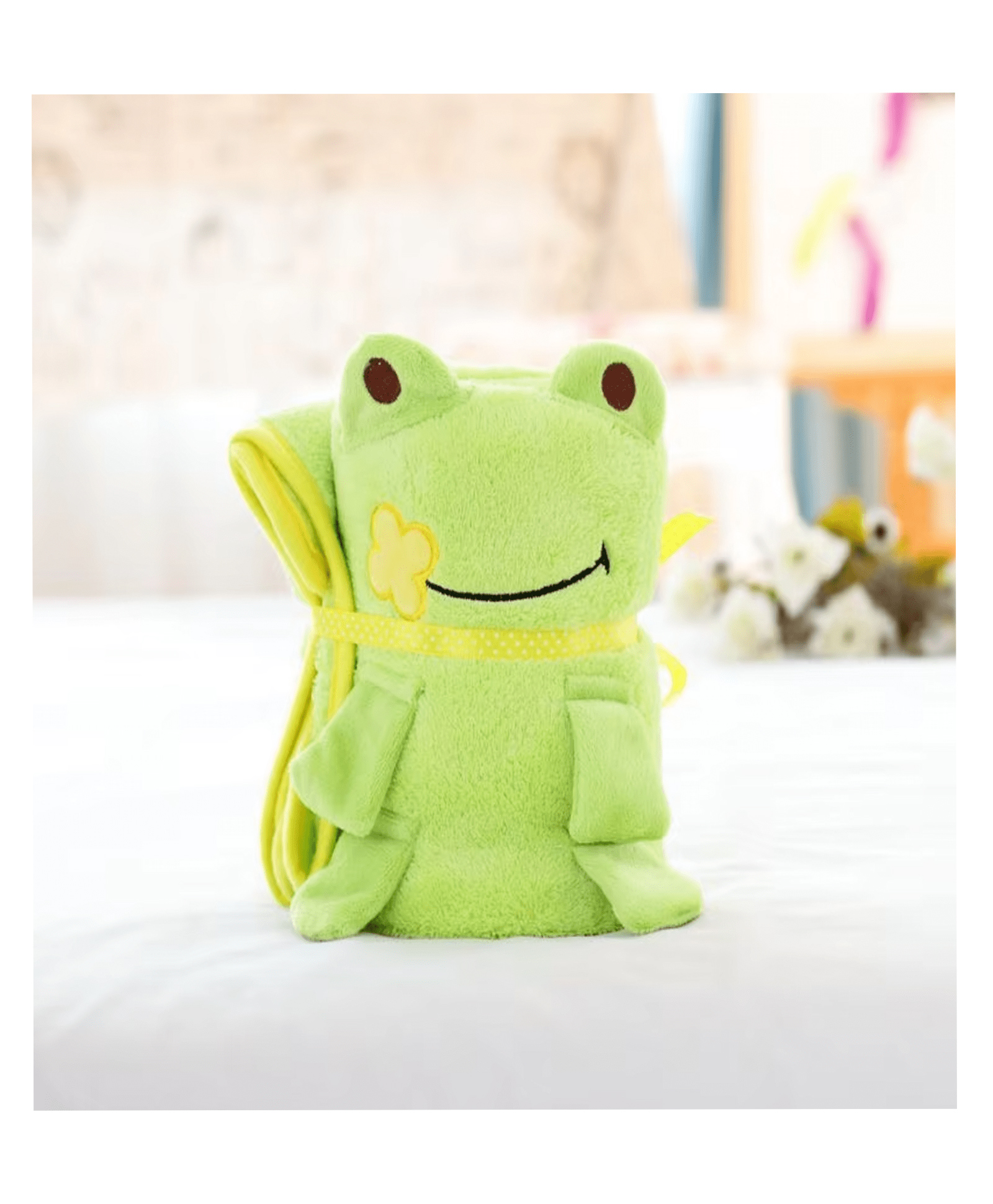 VOIDROP Adorable Frog-Themed Baby Blanket Ultra-Soft Plush with Cute Frog Face Design | Warm, Cozy, and Lightweight for Newborns, Infants, and Toddlers-picture-10