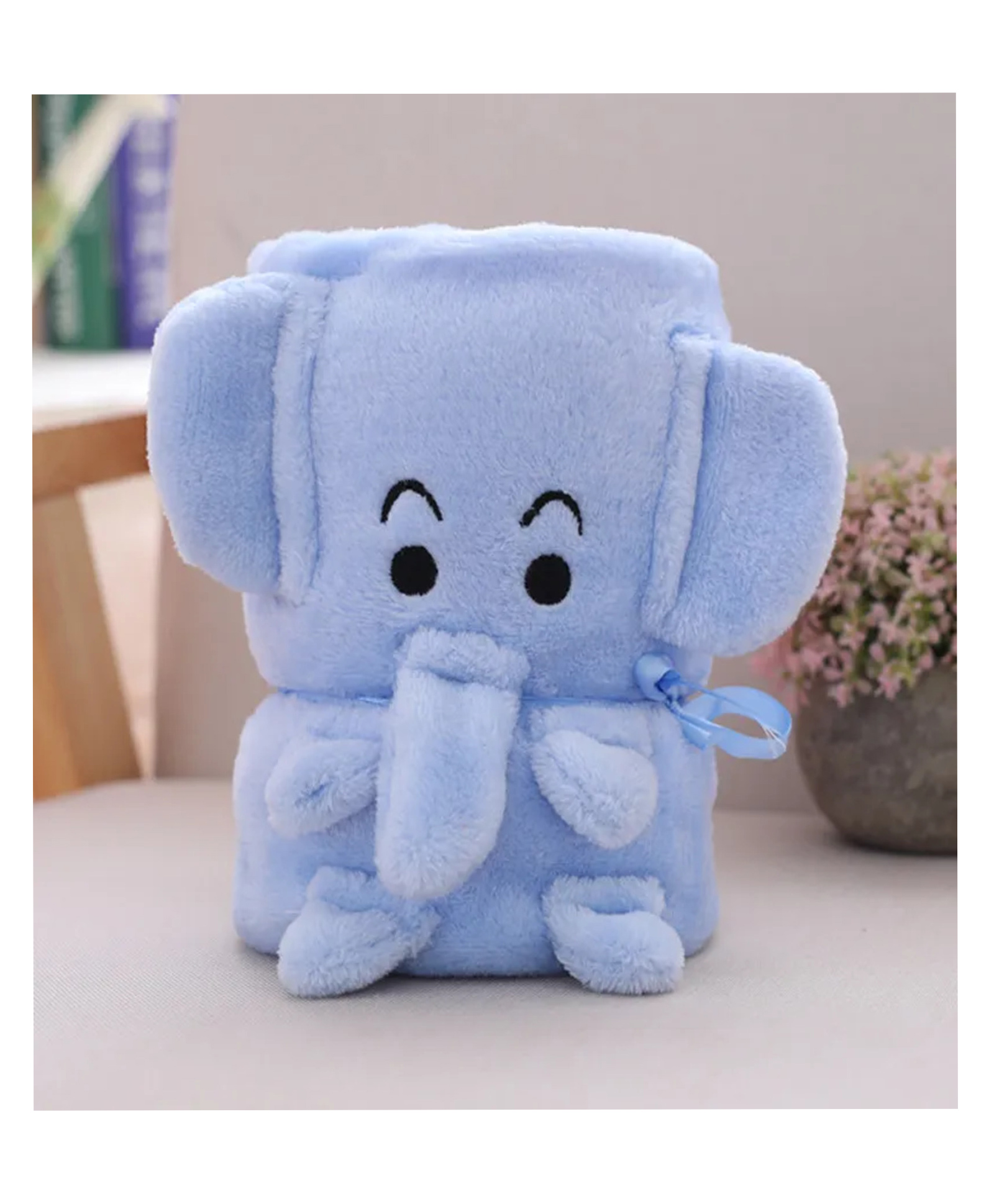 VOIDROP Cute Elephant Plush Blanket for KidsSoft, Cozy Blue Blanket with Adorable Cartoon DesignPerfect for Babies, Toddlers, and Children-image-13