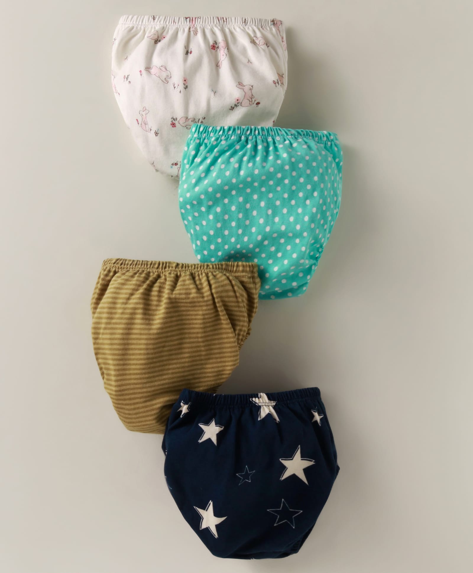 Ben Benny Interlock Knit Bloomers with Bunny Polka Dot & Star Prints & Stripes Pack of 4 - Multicolor-image-41
