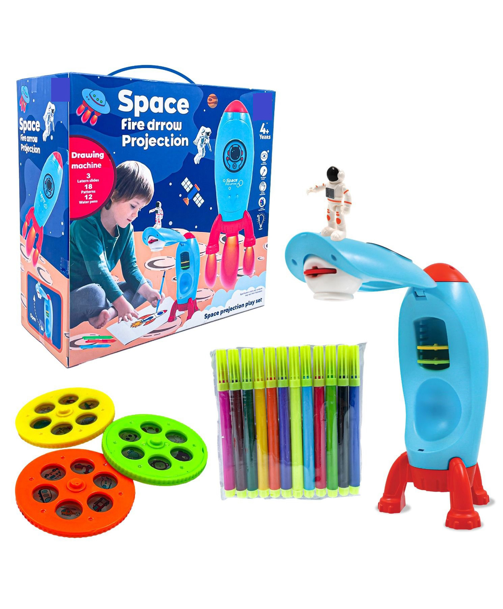 AKN TOYS Space fire draw Projector Painting Drawing Projection Function Children Painting Educational Toys (colour may vary )-picture-25