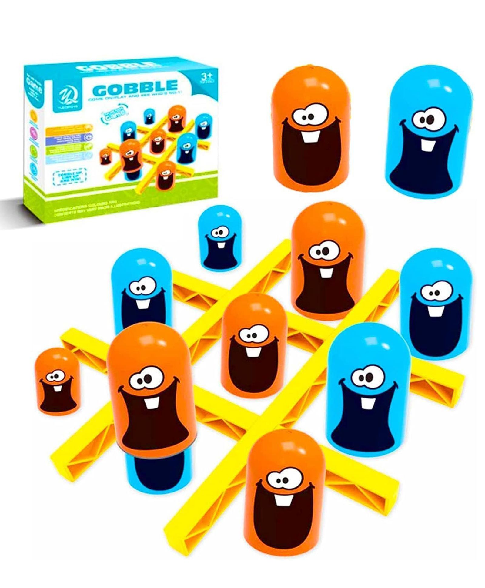 AKN TOYS Tic tac gobble game, , tic tac-toe game, , surprise tic tac toe, blue orange gobble game, board game indoor game family game classic game - PACK OF 1 -(Color May Vary)-picture-18