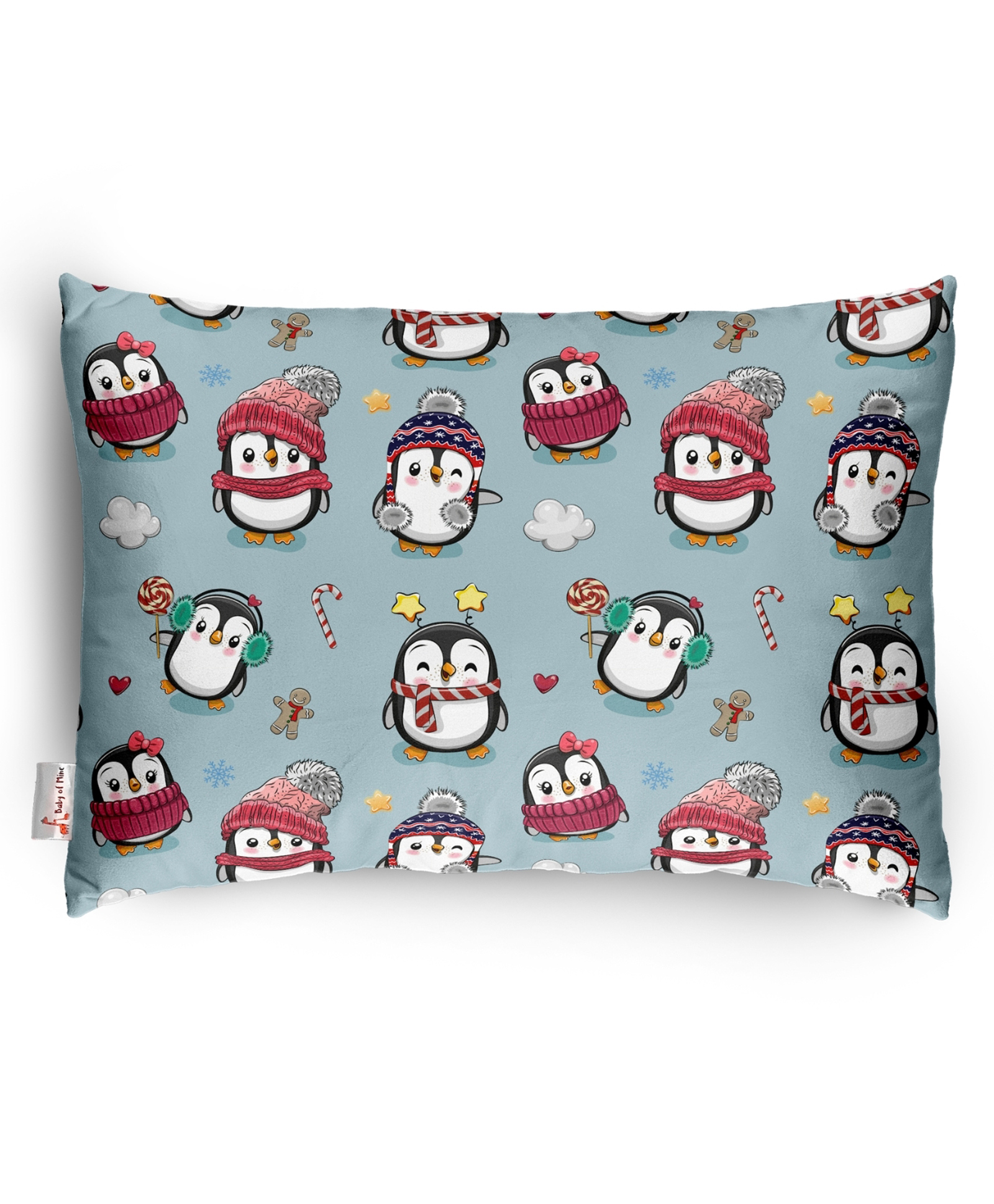 Baby of Mine Premium Baby Infant Pillow for Kids Age 1 Year To 5 Years - Imported Super Soft Fabric - Ice Penguin Print-image-24