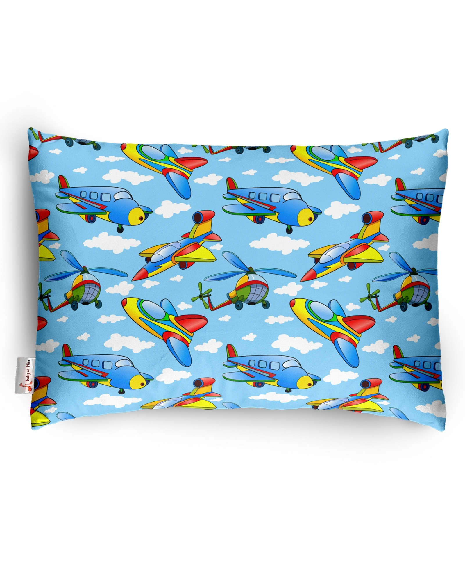 Baby of Mine Premium Baby Infant Pillow for Kids Age 1 Year To 5 Years - Imported Super Soft Fabric - Sky Planes Print-image-1