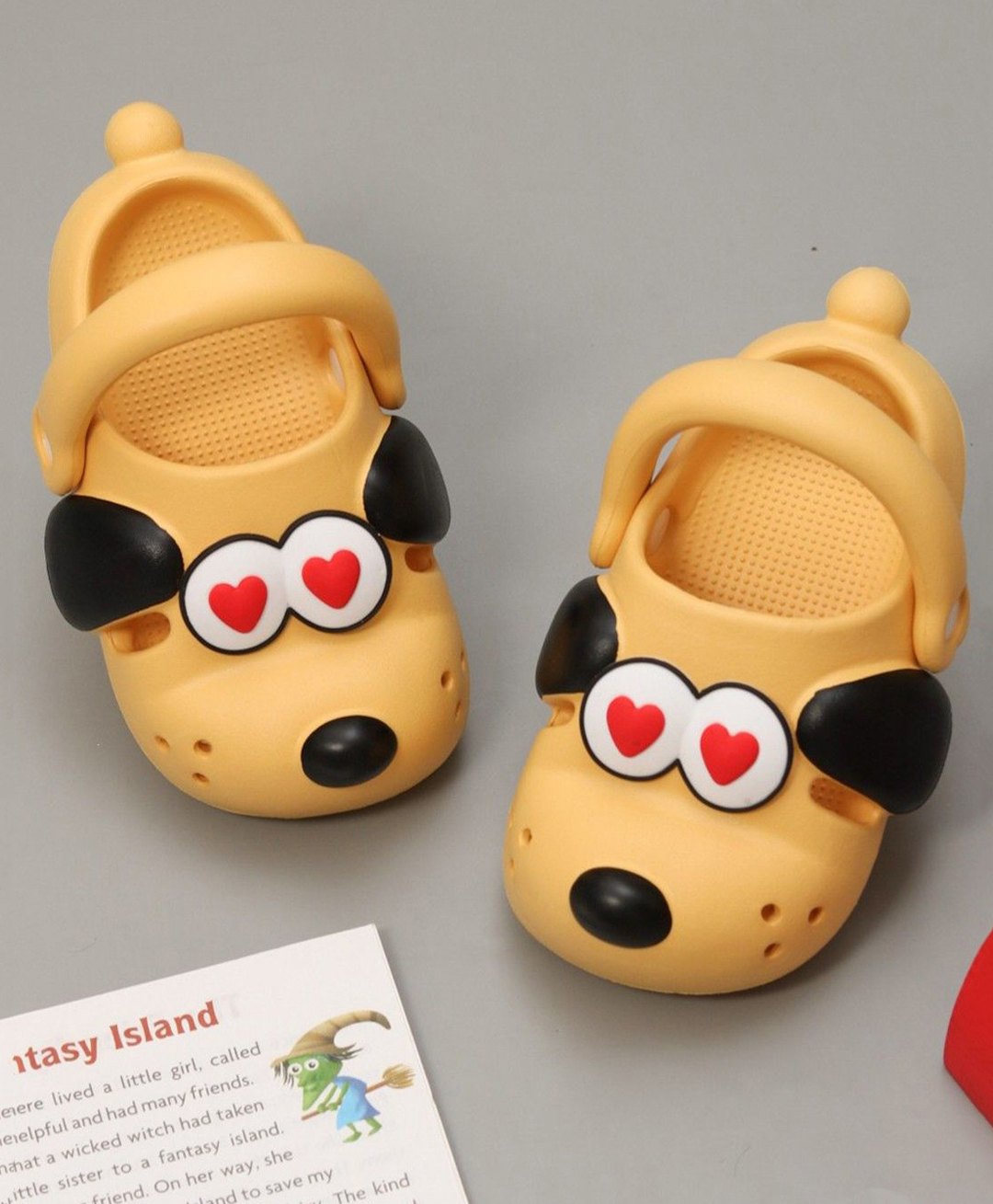 Yellow Bee Puppy Designed Sling Back Clogs - Yellow-image-39