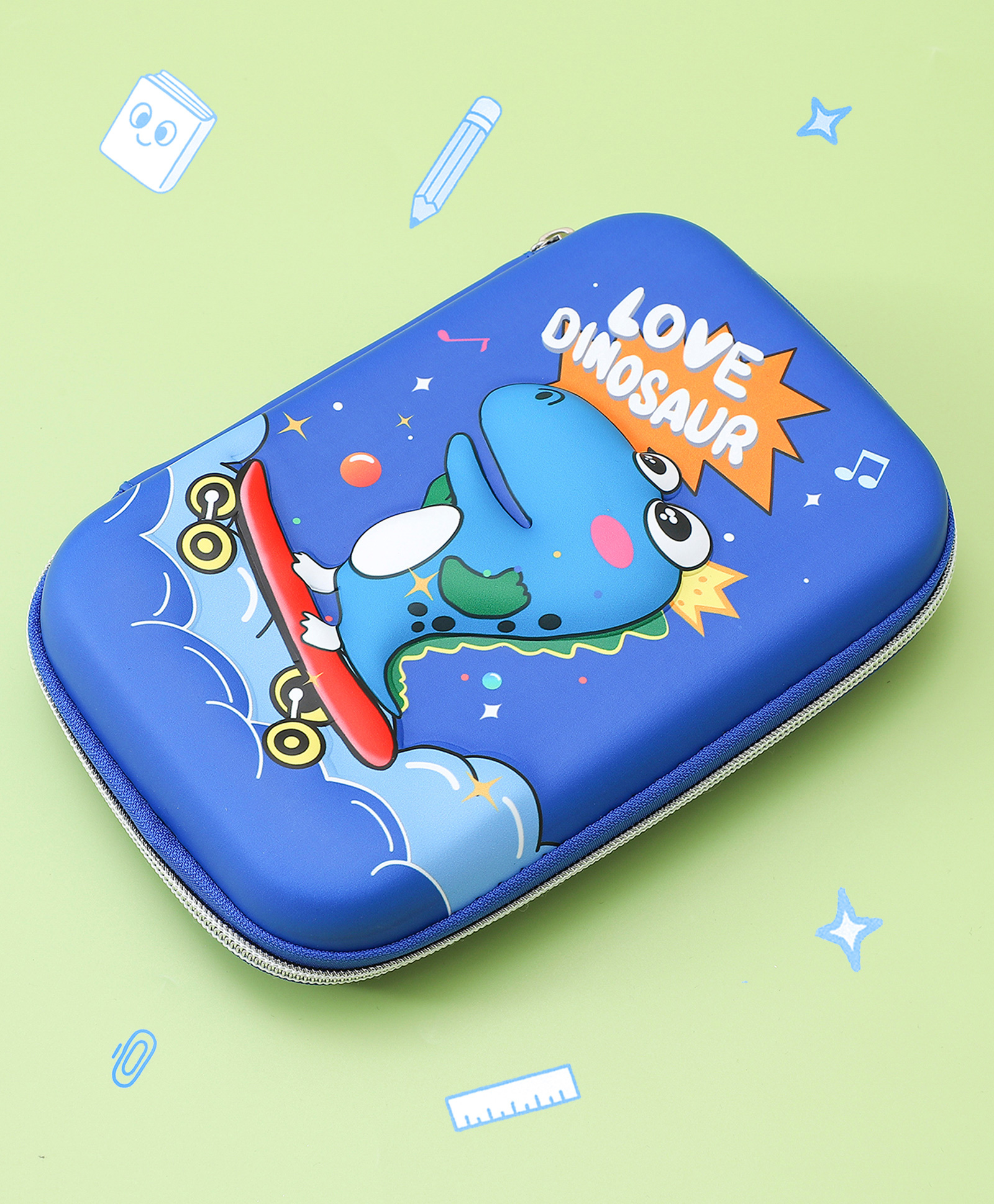 Dino Theme Pencil Pouch - Blue-image-39