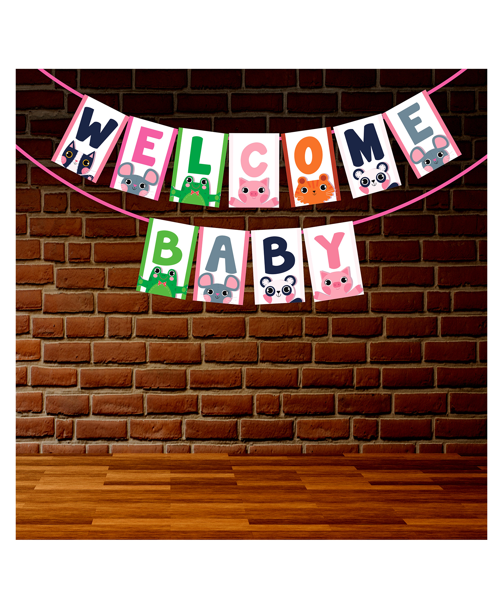 Wobbox Baby Shower Bunting Banner,Godh Bharai Caremony Banner, Baby Shower Decoration For a Memorable Celebration, Baby Shower Decorations Items-White-(Pack of 1)-picture-12