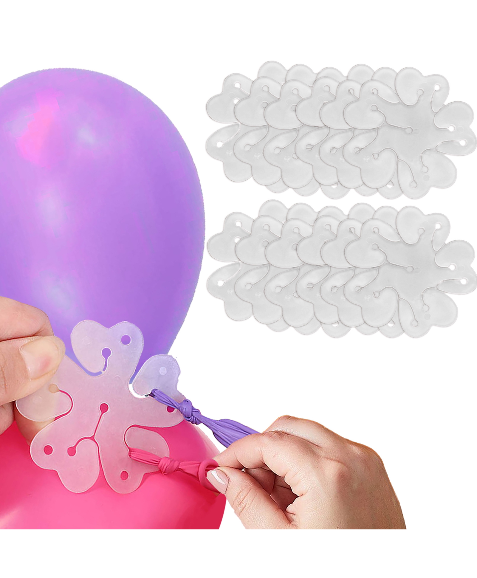 Wobbox Flower Shape Bolloon Clip Holder, Flower Shape Balloon Clips, Balloon Clips For Decoration, Balloon Clips Holder, Flower Balloon Clips-(Pack of 12)-image-20