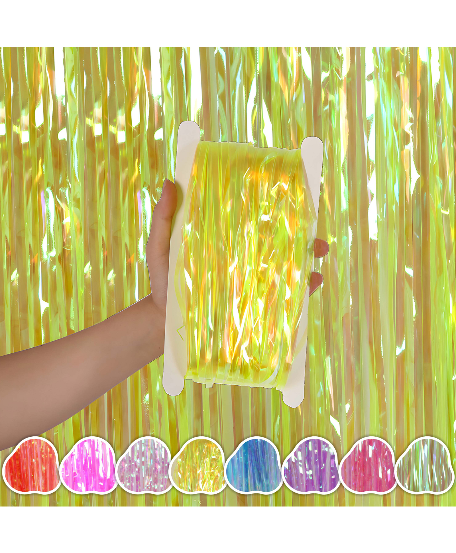 Wobbox Big 3Ft X 6Ft Foil Curtains for Birthday Decoration Items, Backdrop Curtain for Decoration, Party Backdrop Decoration(Gold Candy) (Pack of 1)-image-11