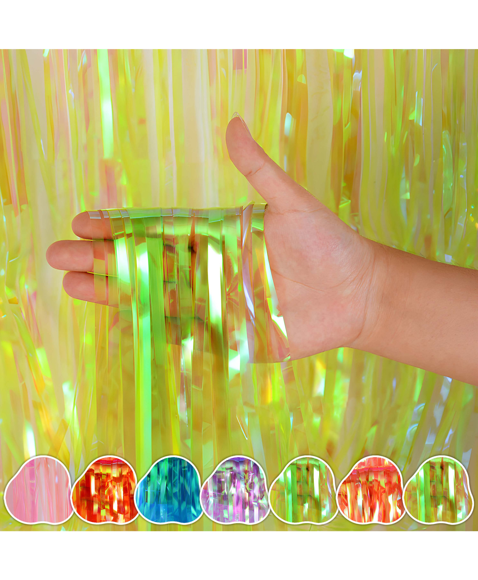 Wobbox Big 3Ft X 6Ft Foil Curtains for Birthday Decoration Items, Backdrop Curtain for Decoration, Party Backdrop Decoration(Magic Yellow) (Pack of 1)-image-39