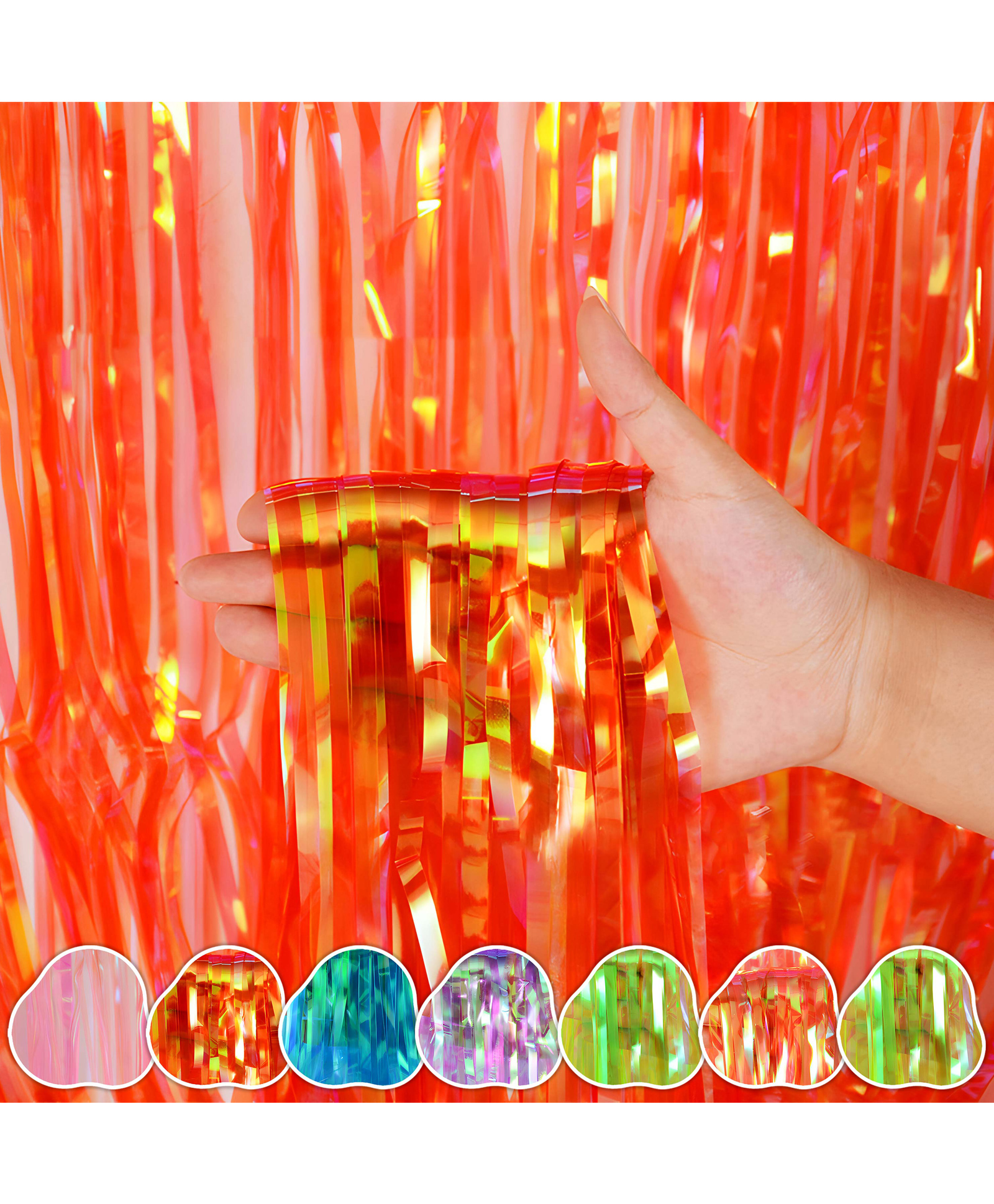 WOBBOX Big 3Ft X 6Ft Foil Curtains for Birthday Decoration Items, Backdrop Curtain for Decoration, Party Backdrop Decoration(Magic Red) (Pack of 1)-image-11