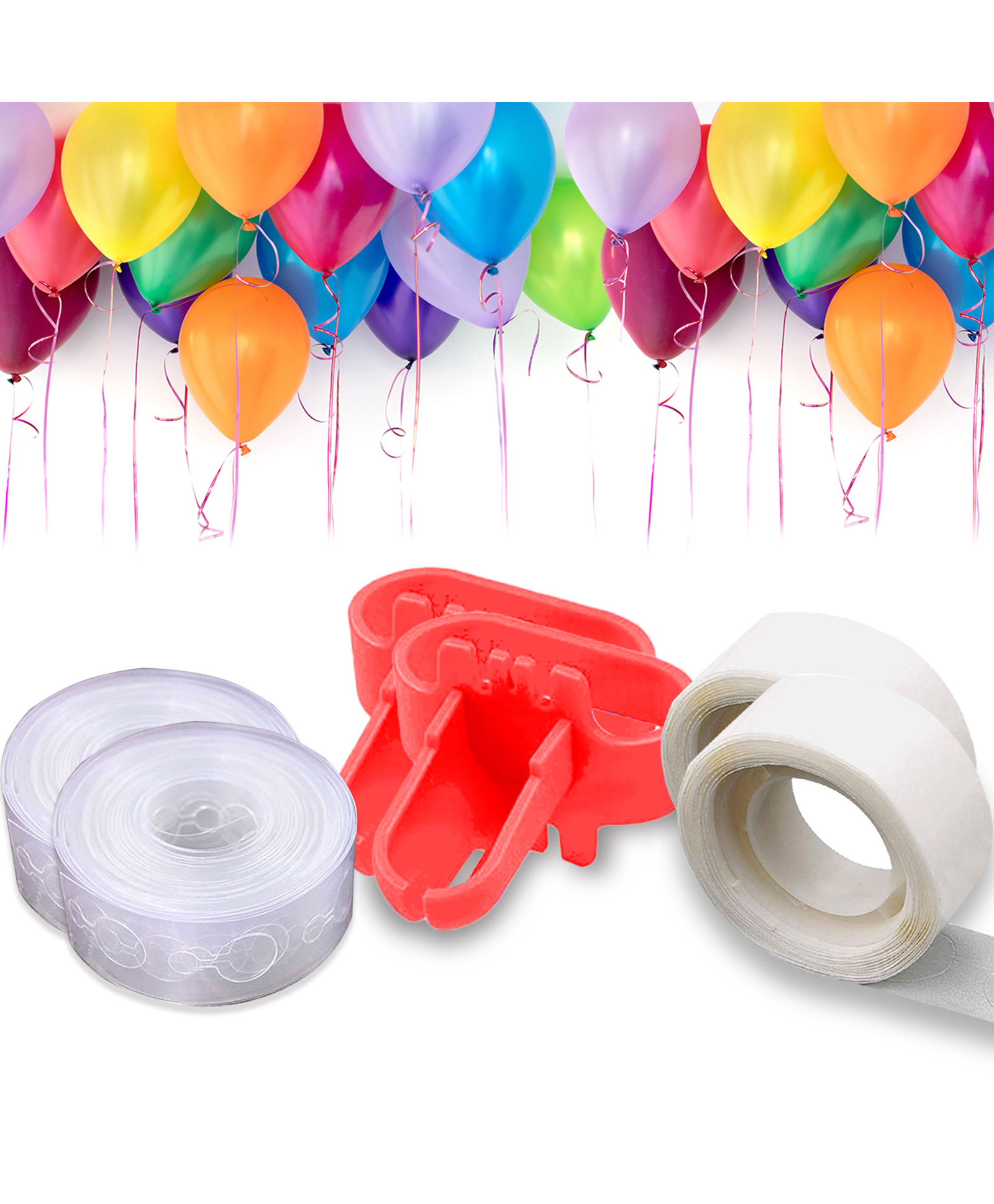 Wobbox Balloon Decorations 200 Sticky Dots, 2 (5M) Garland Tape, 2 Balloon Knot For Party Decorations, Balloon Decoration For Birthday, Party Decorations Items (Pack of 6)-image-8