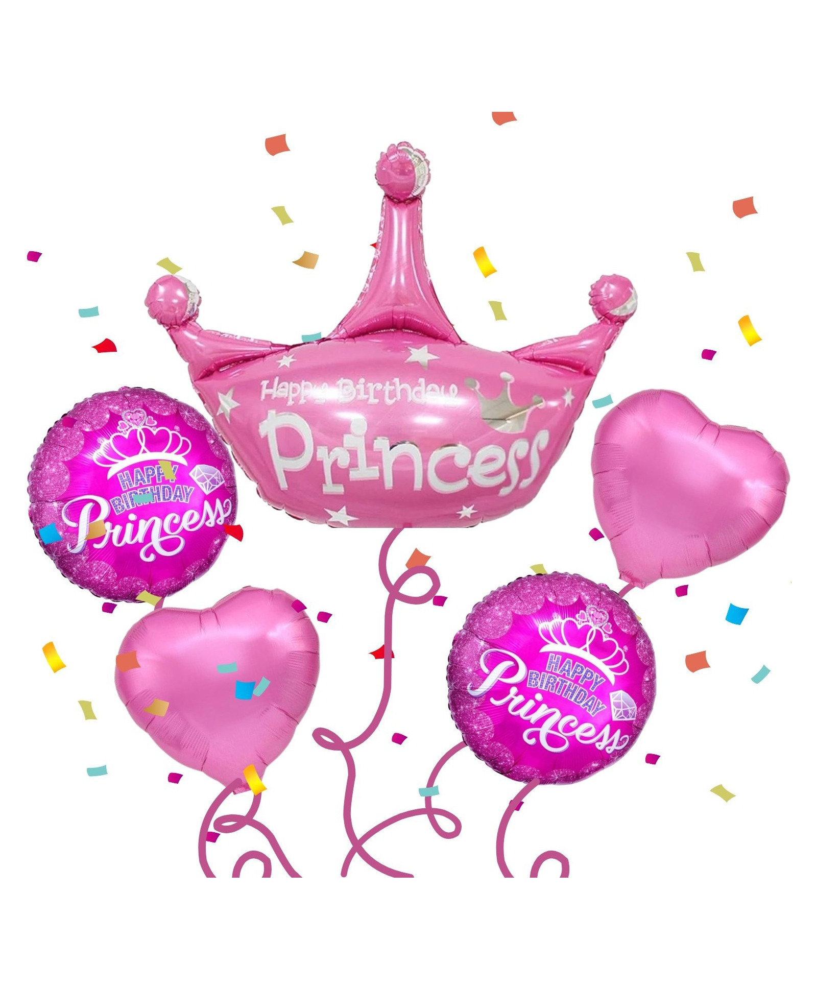 Party Anthem Happy Birthday Princess Balloon Bouquet - Pack5-image-20