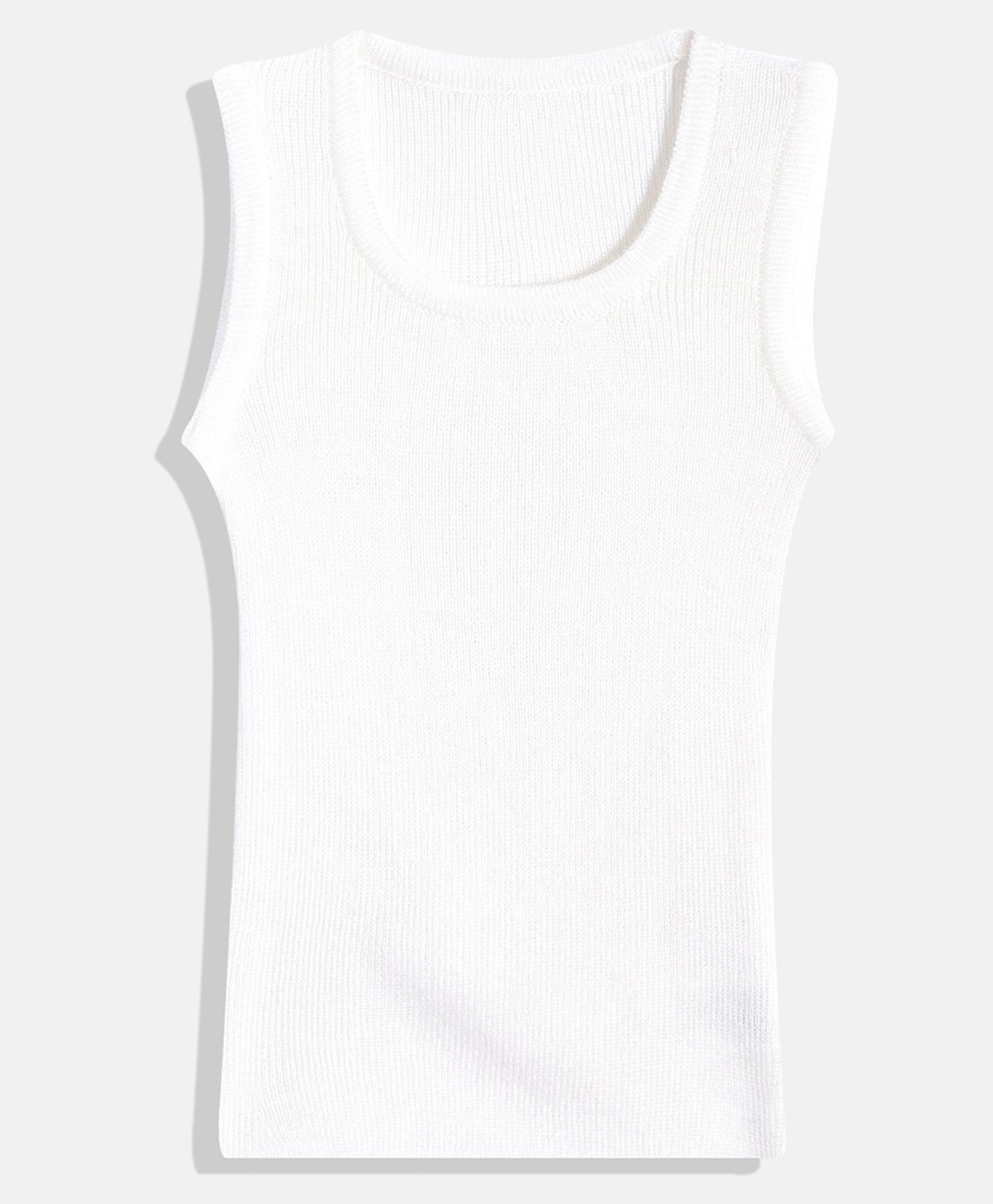 RVK Sleeveless Solid Stretchable Sweater Vest - White-picture-12