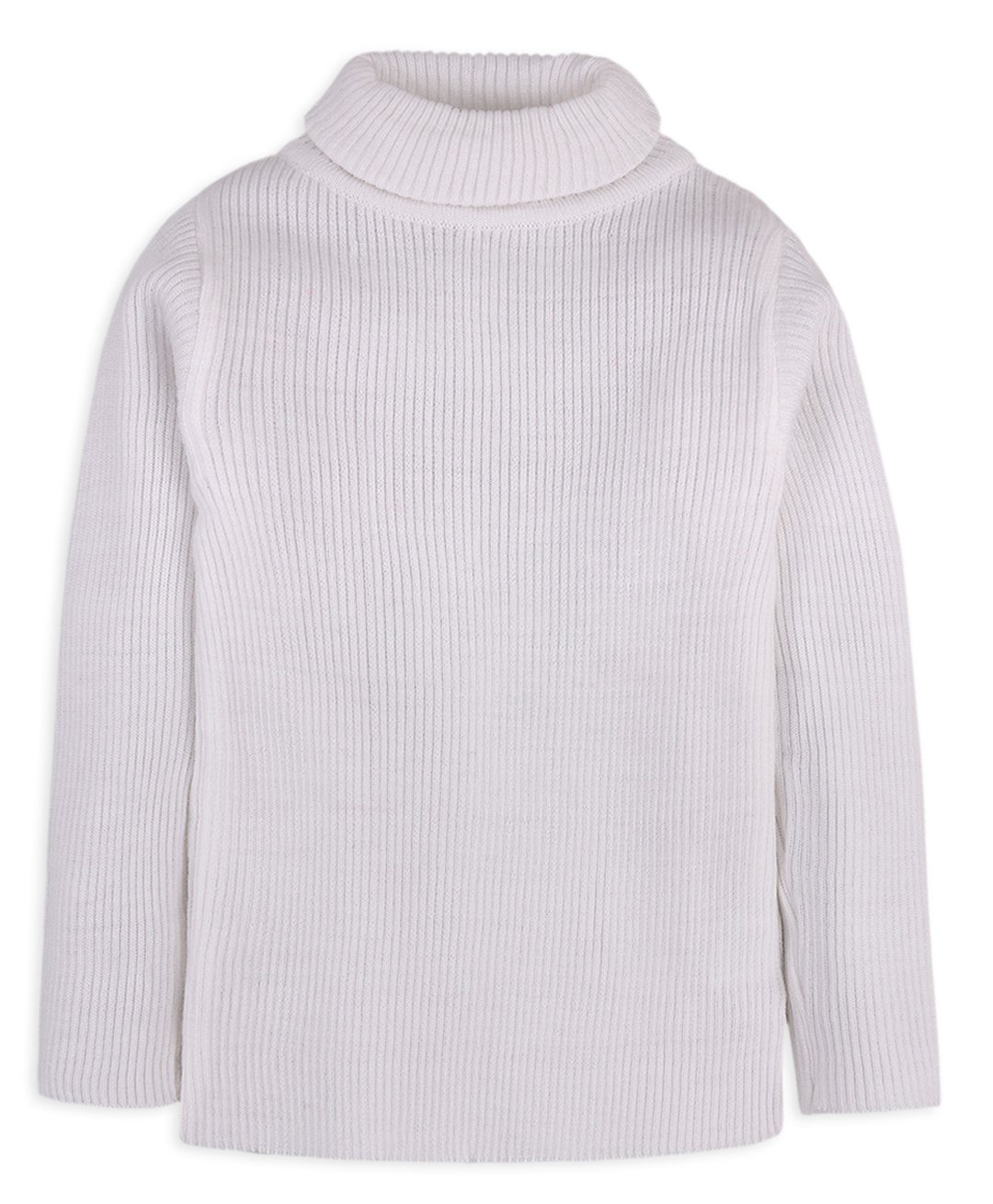 RVK Full Sleeves Ribbed Stretchable Skivvy Pullover Sweater- White-image-32