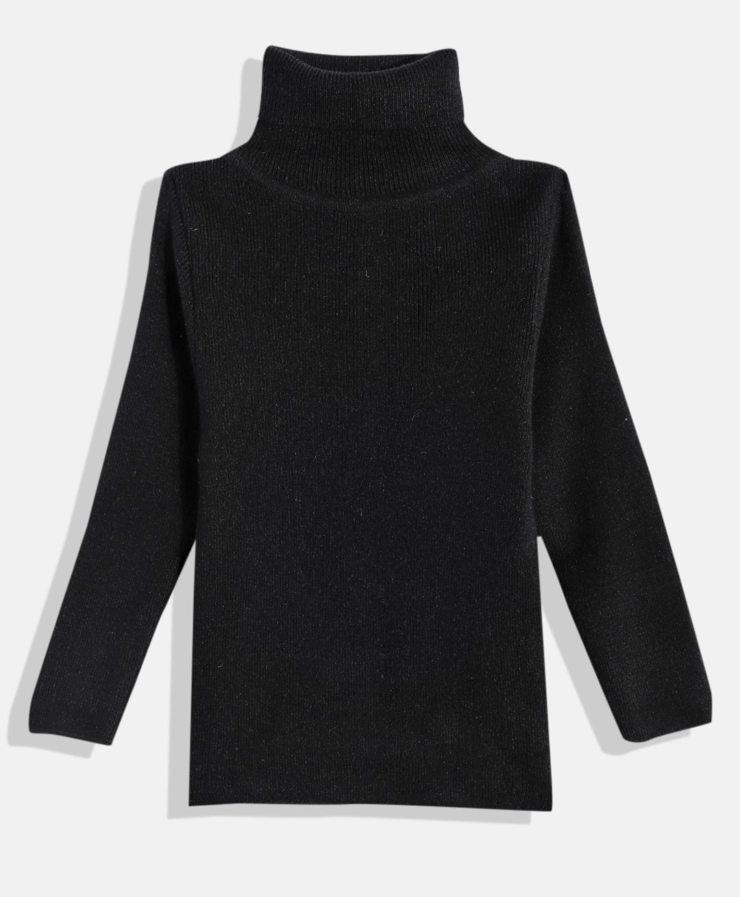 RVK Full Sleeves Solid Stretchable Skivvy Pullover Sweater - Black-image-48