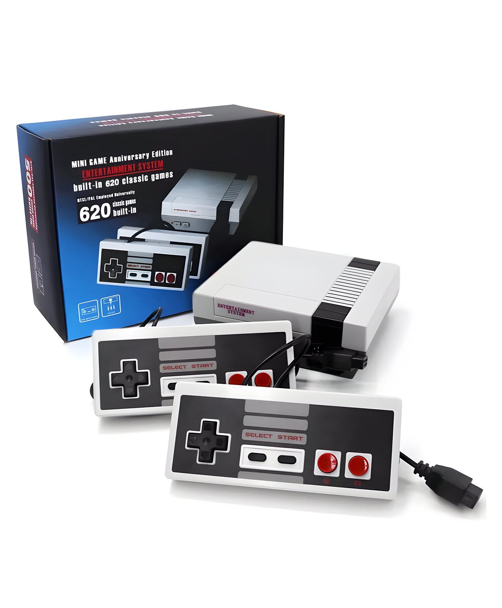 NEGOCIO Video Games for Kids Classic Retro Game Console with 620 Video Games and 2 Classic Controllers, Plug and Play TV Games with AV Output-PACK FO 1- COLOR MAY VARY-image-19