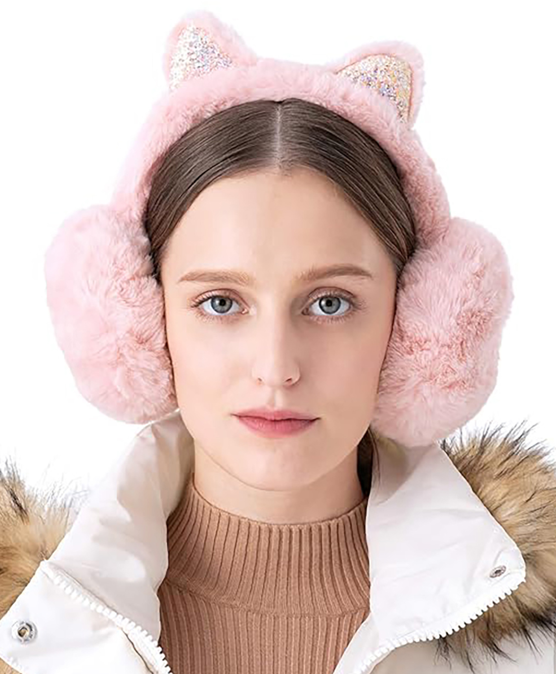 SYGA Cat Designed Foldable Winter Earmuffs - Pink-image-23