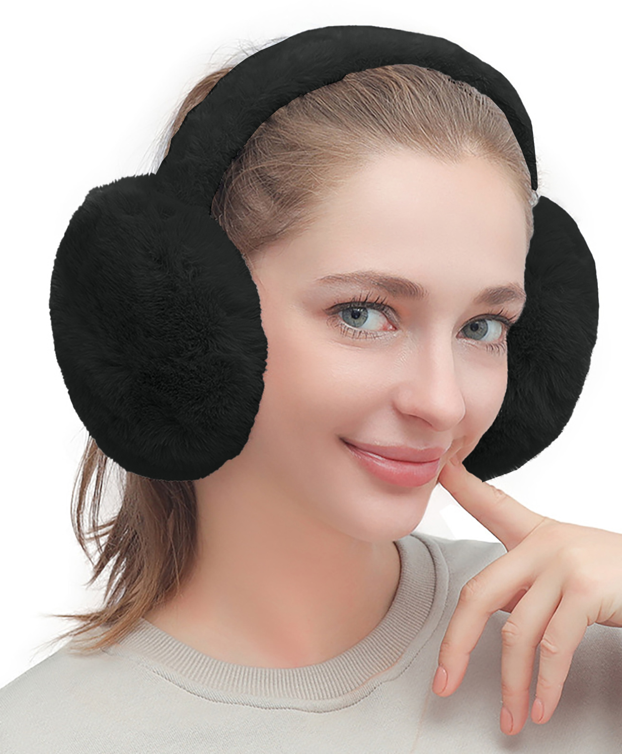SYGA Simple Design Foldable Winter Earmuffs - Black-picture-21