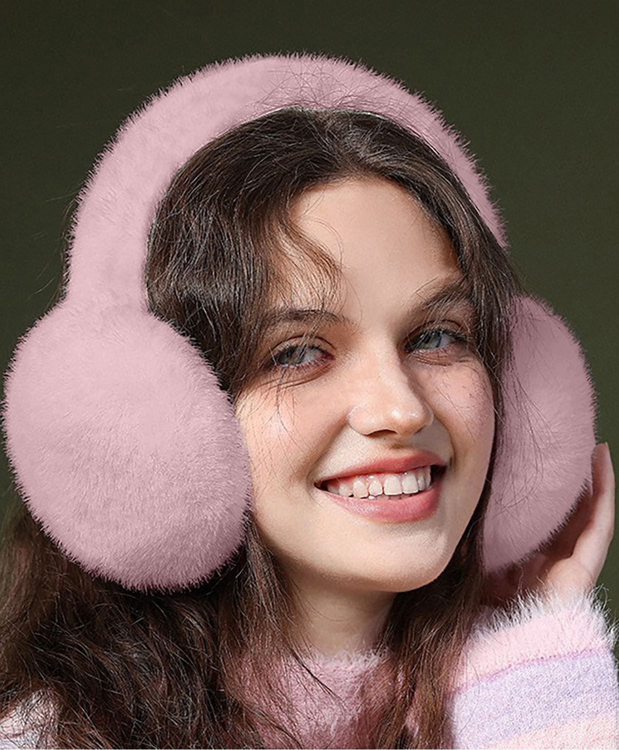 SYGA Simple Design Foldable Winter Earmuffs - Pink-image-33