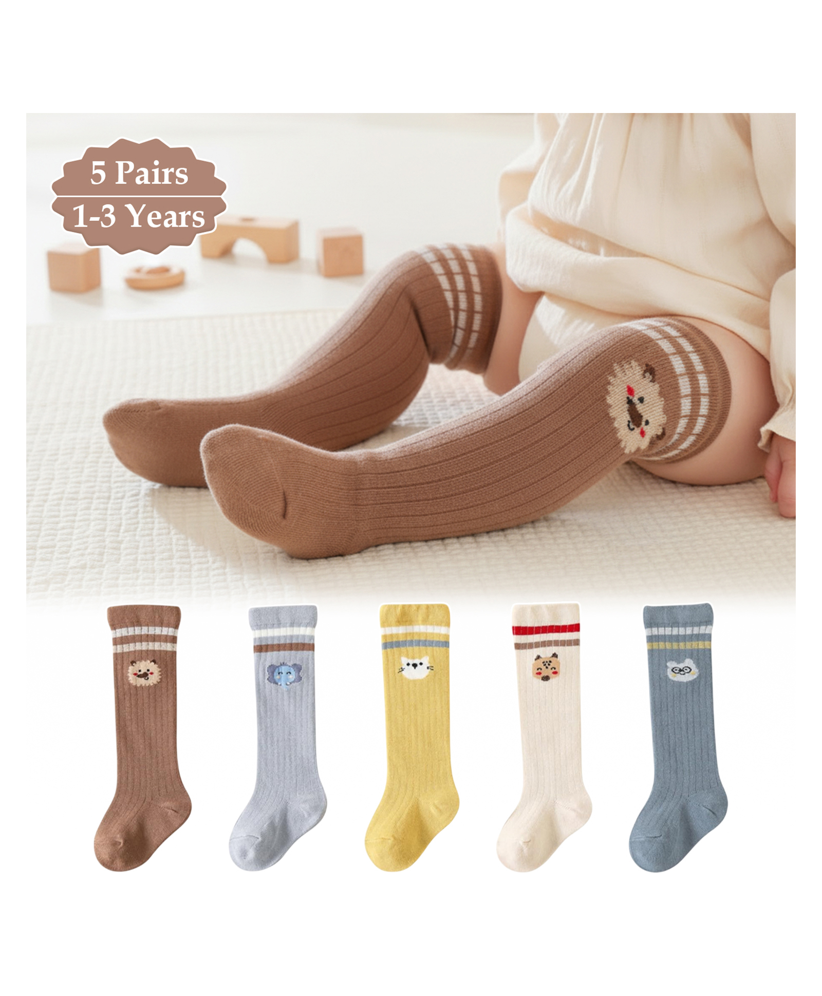 SYGA Set Of 5 Cotton Printed Socks - Multicolor-picture-13