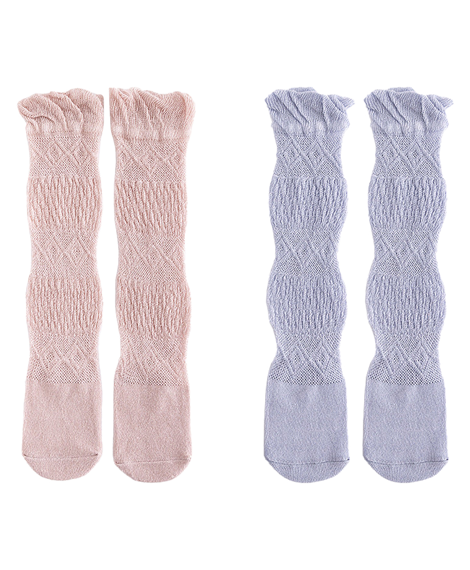 SYGA Set of 2 Cotton Solid Socks - Pink &Blue-picture-15