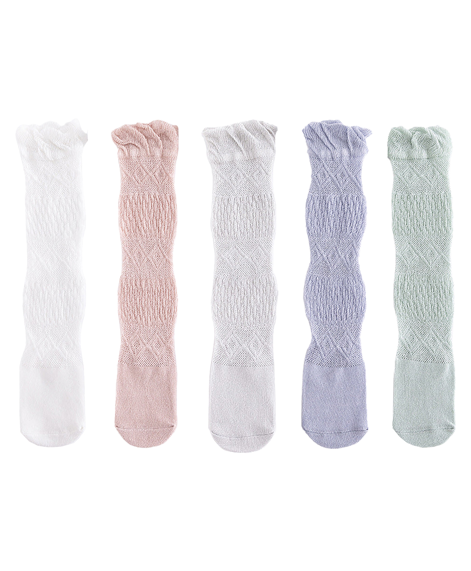 SYGA Set of 5 Cotton Solid Socks - 5 Different Colors-image-34