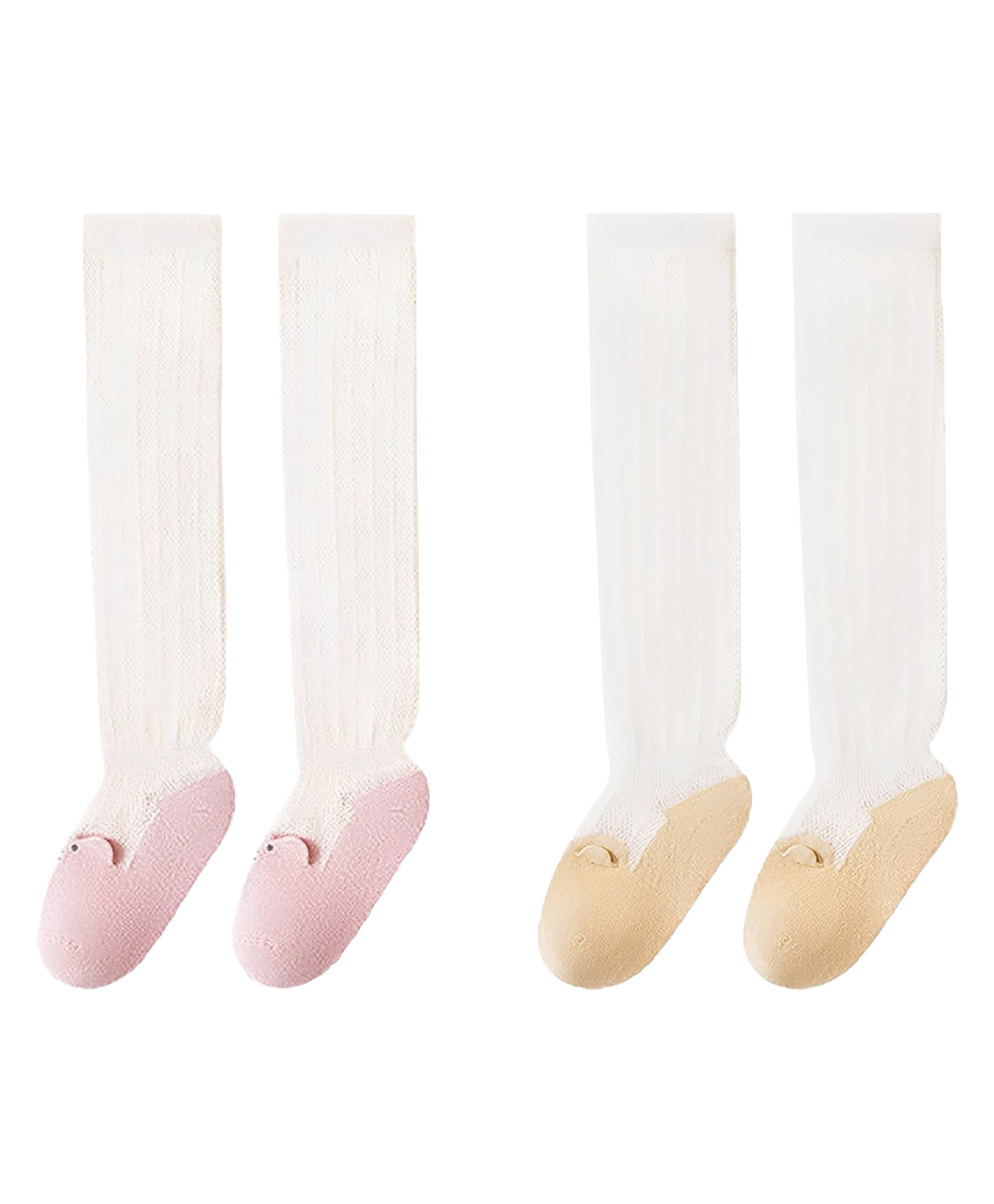 SYGA Set of 2 Cotton Solid Socks - Pink &Yellow-picture-32