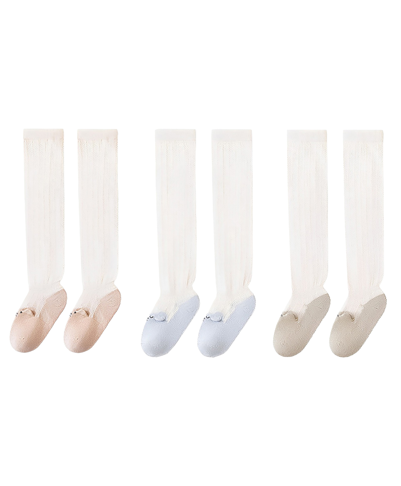 SYGA Set of 3 Cotton Solid Socks - Khaki & Blue & Green-picture-17