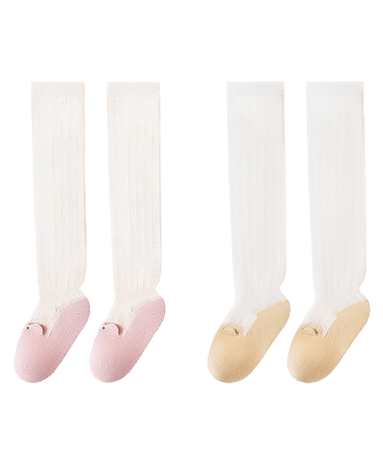 SYGA Set of 2 Cotton Solid Socks - Pink & Yellow-picture-27