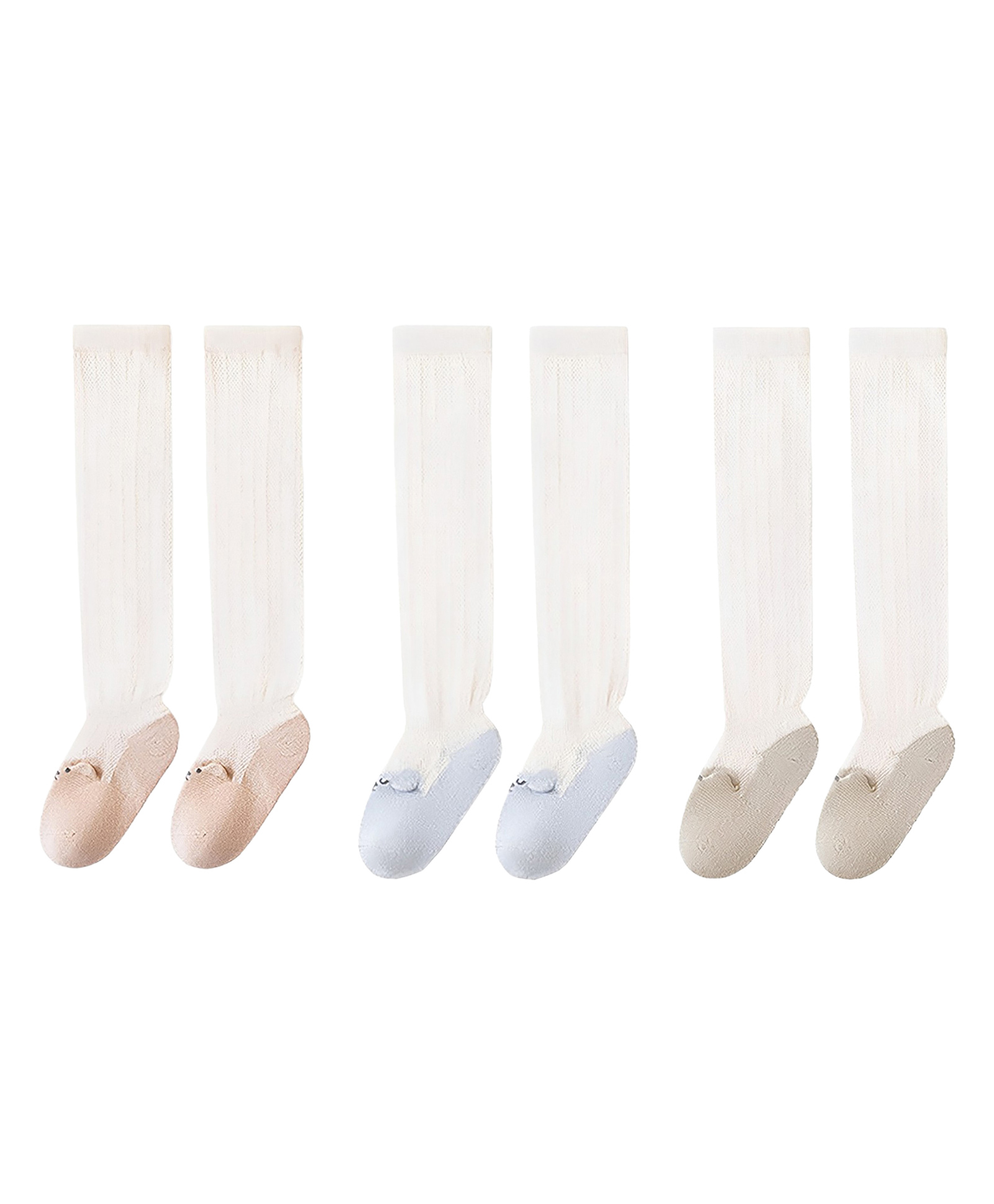 SYGA Set of 3 Cotton Solid Socks - Khaki & Blue & Green-picture-26