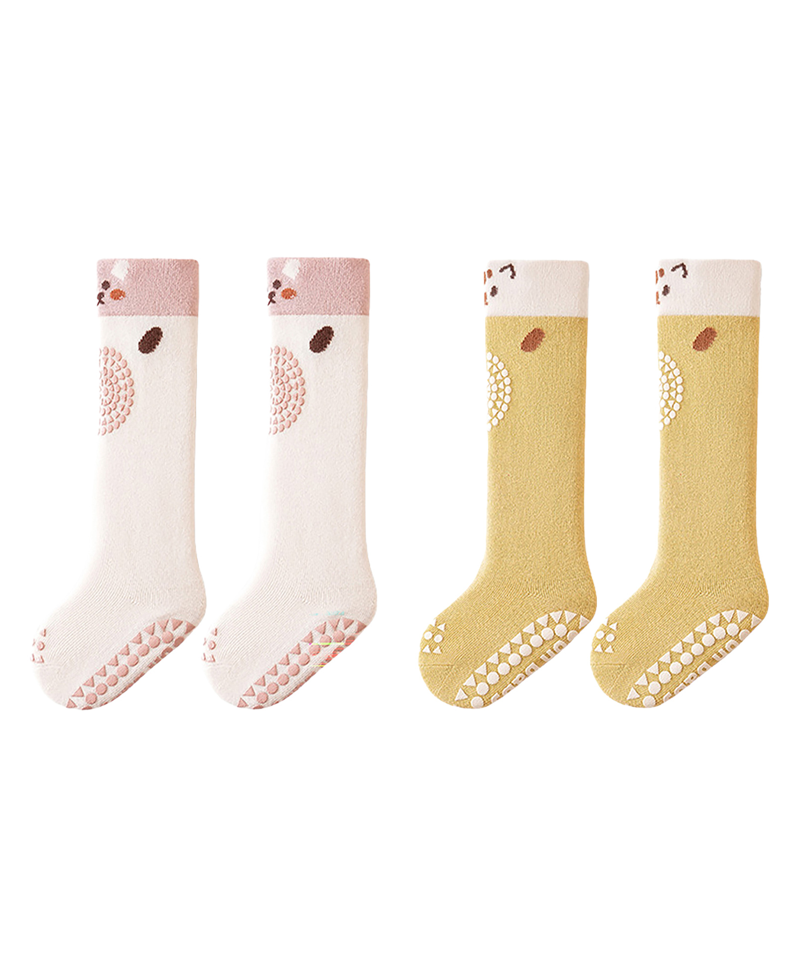 SYGA Set of 2 Cotton Printed Socks - White & Yellow-picture-26