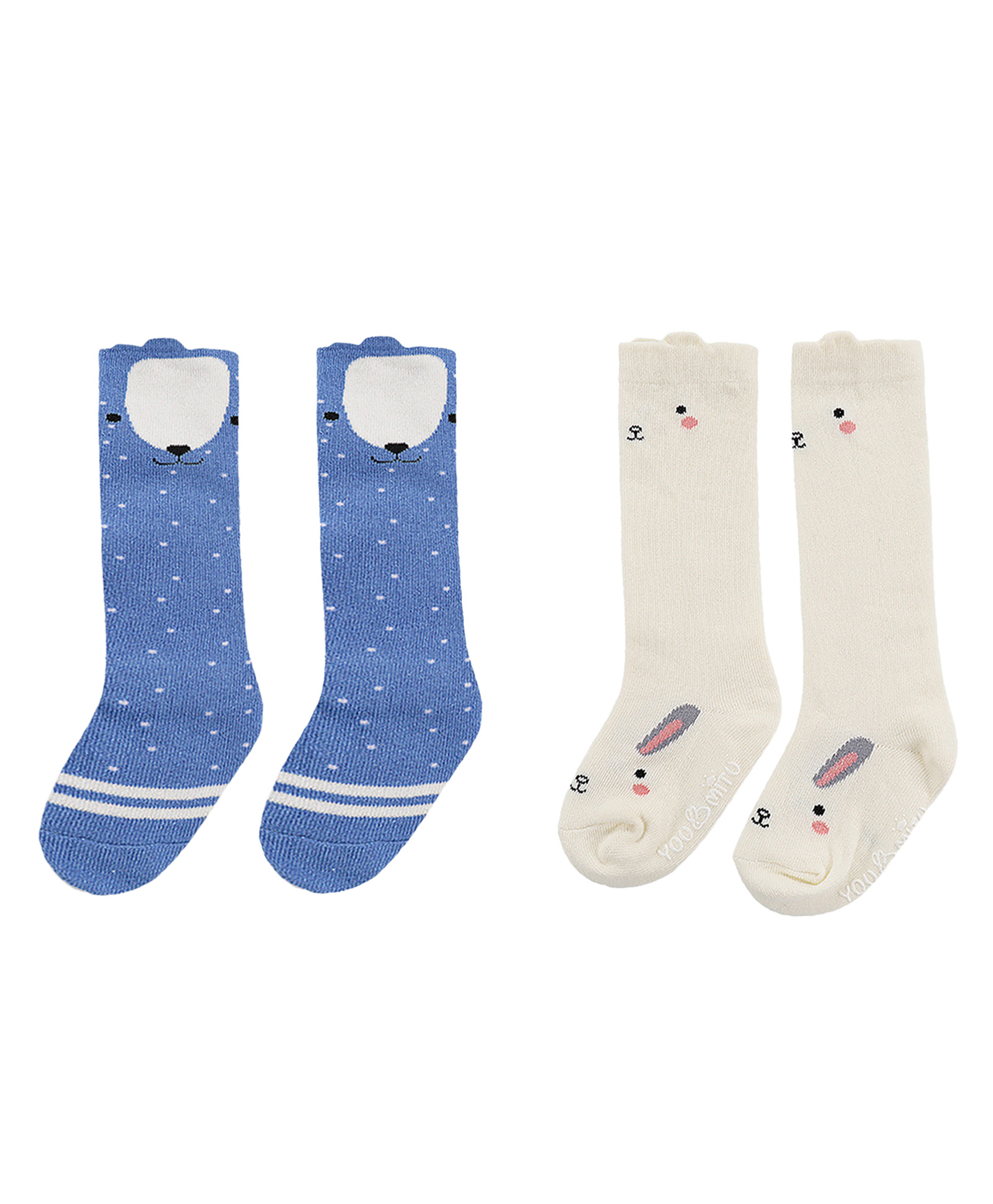 SYGA Set of 2 Cotton Printed Socks - Blue &White-picture-10