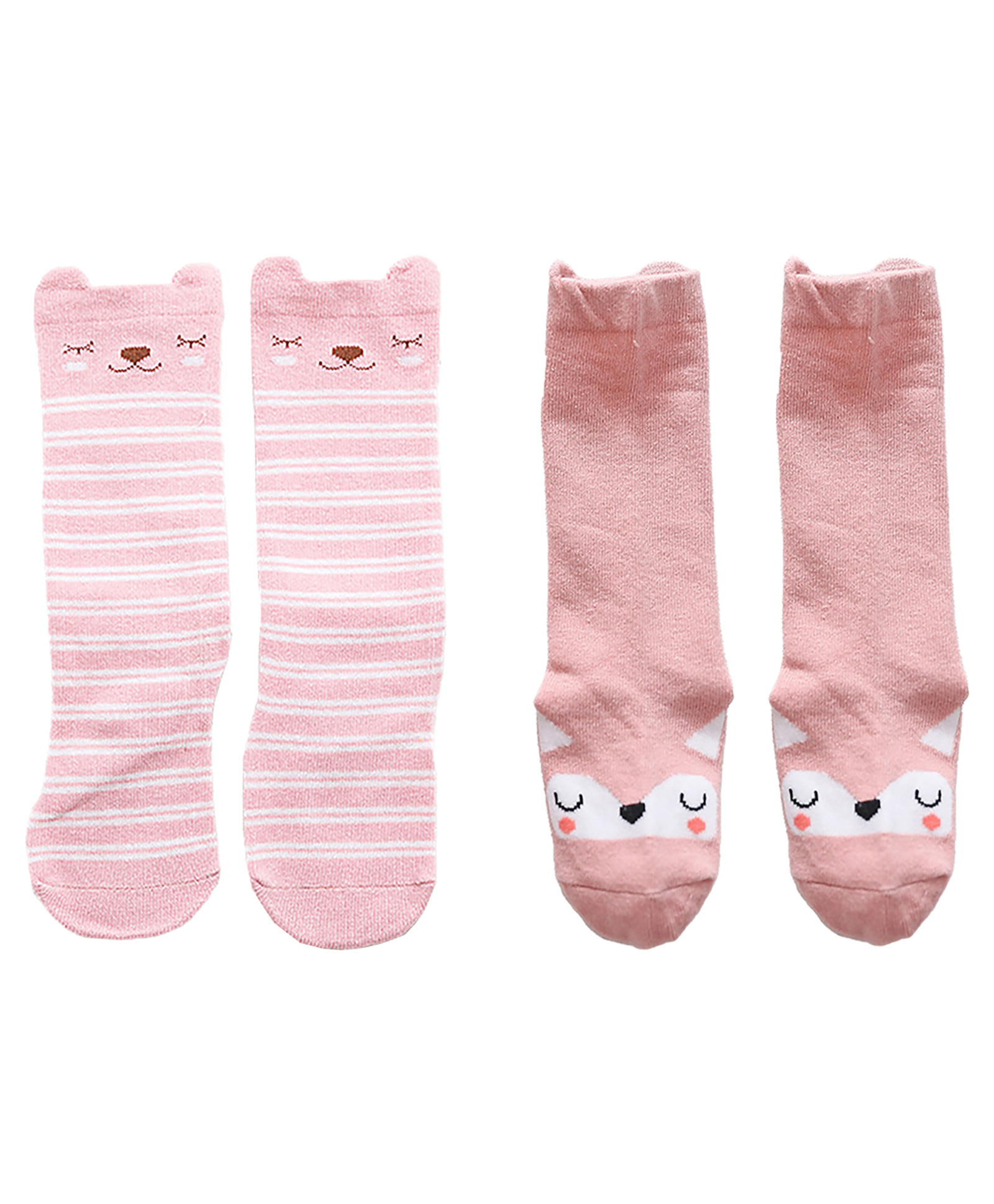 SYGA Set of 2 Cotton Printed Socks - Pink-picture-14