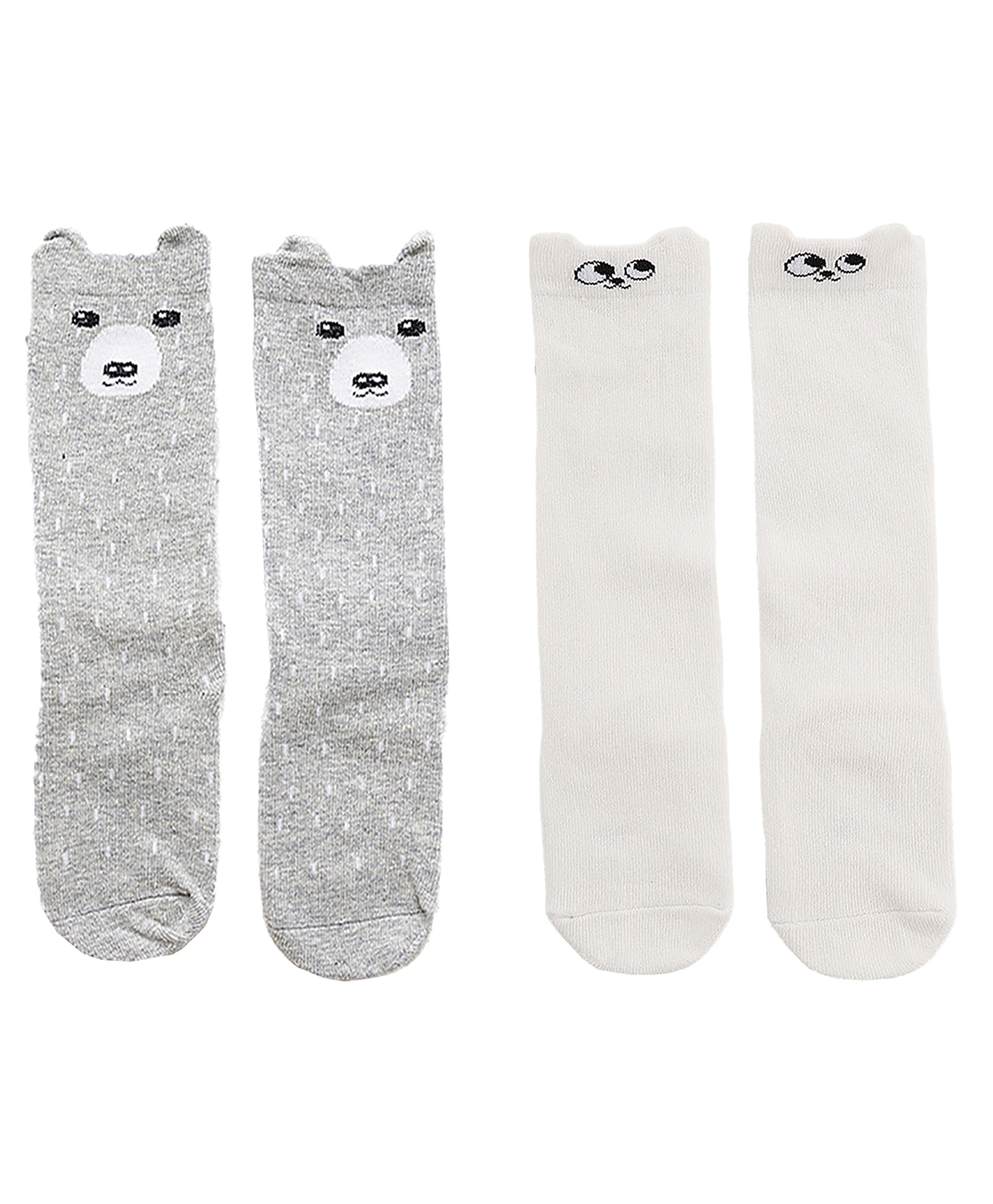SYGA Set of 2 Cotton Printed Socks - Grey & White-picture-13
