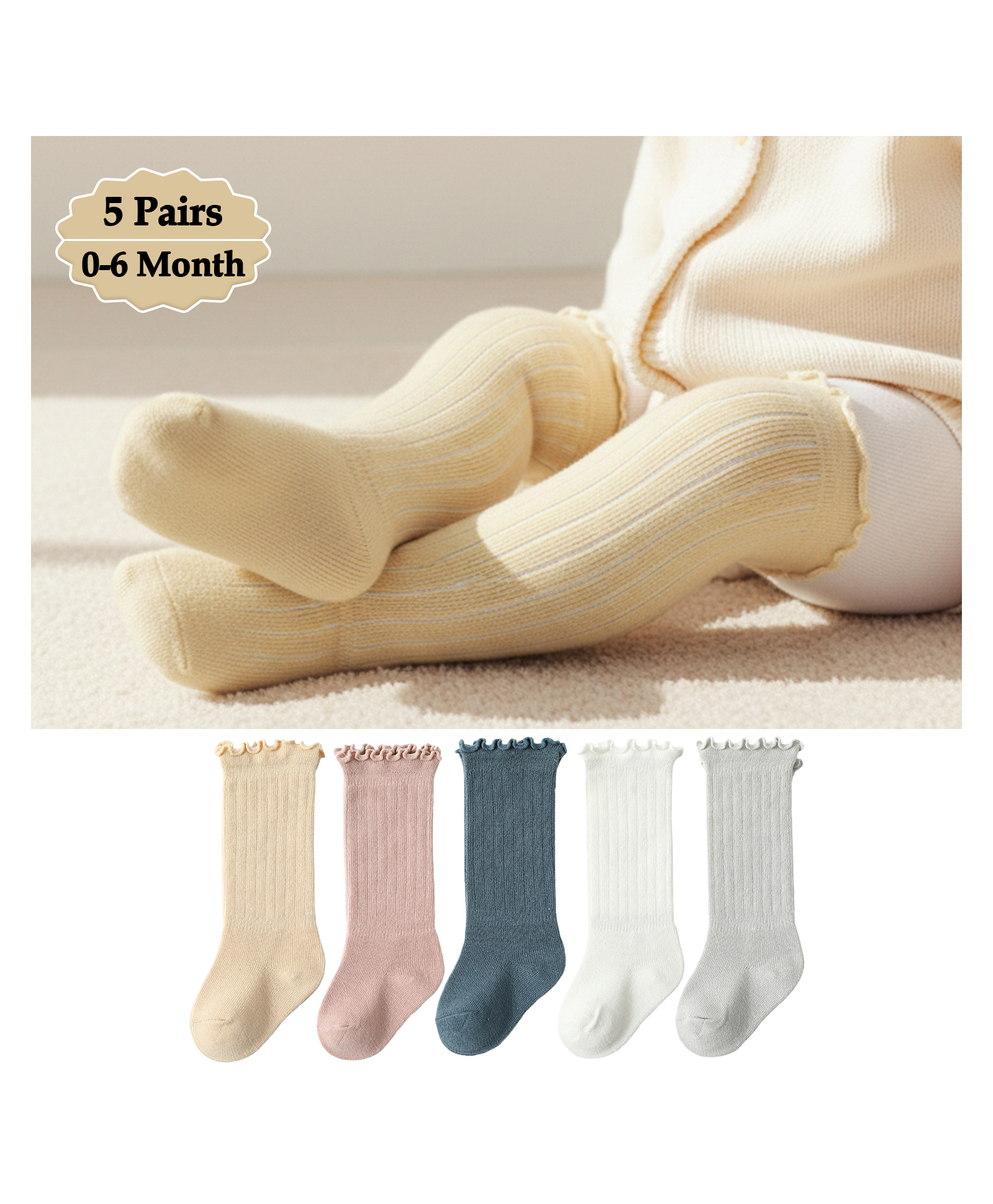 SYGA Set of 5 Cotton Solid Socks - Multicolor-picture-15