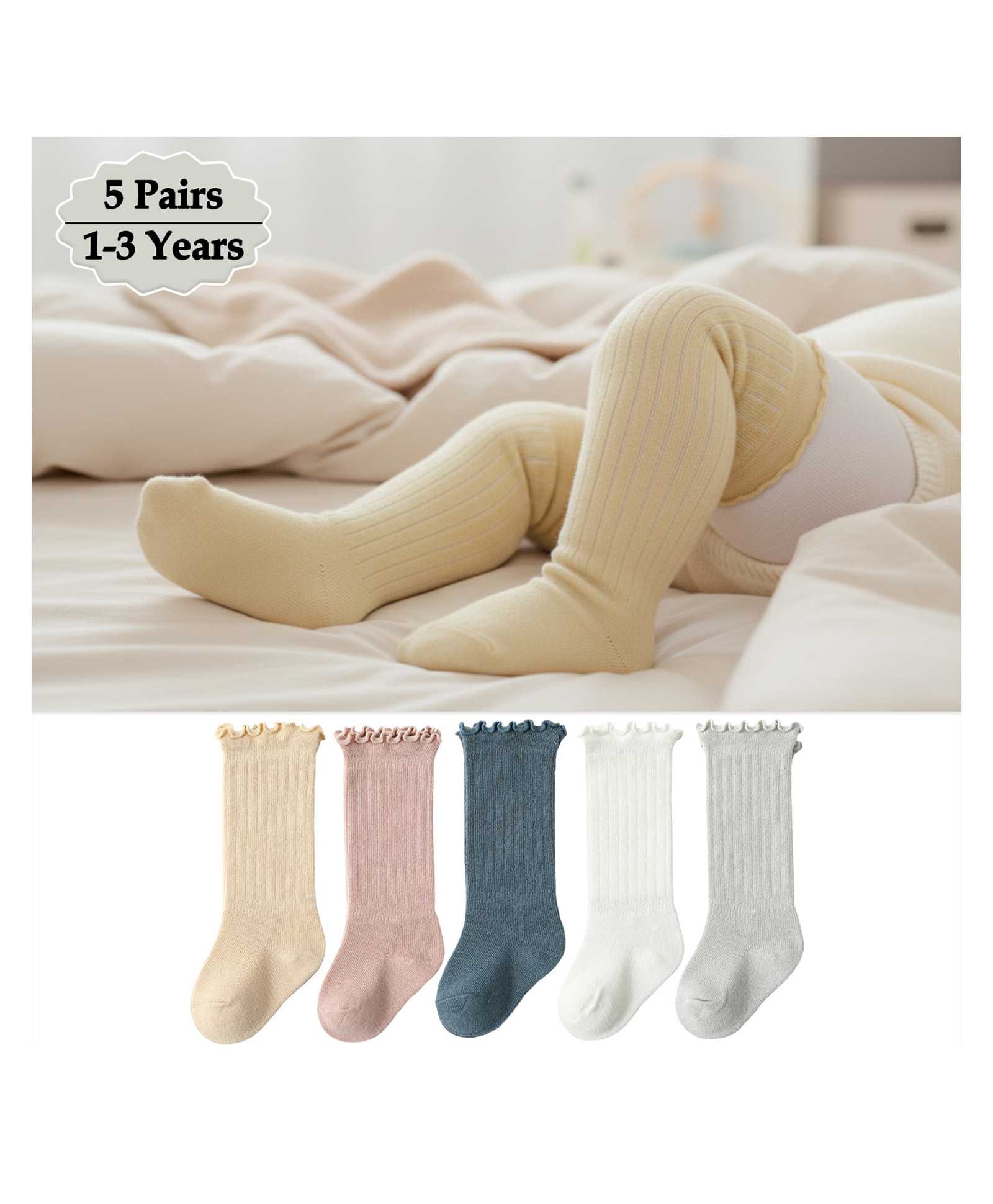 SYGA Set of 5 Cotton Solid Socks - Multicolor-picture-22