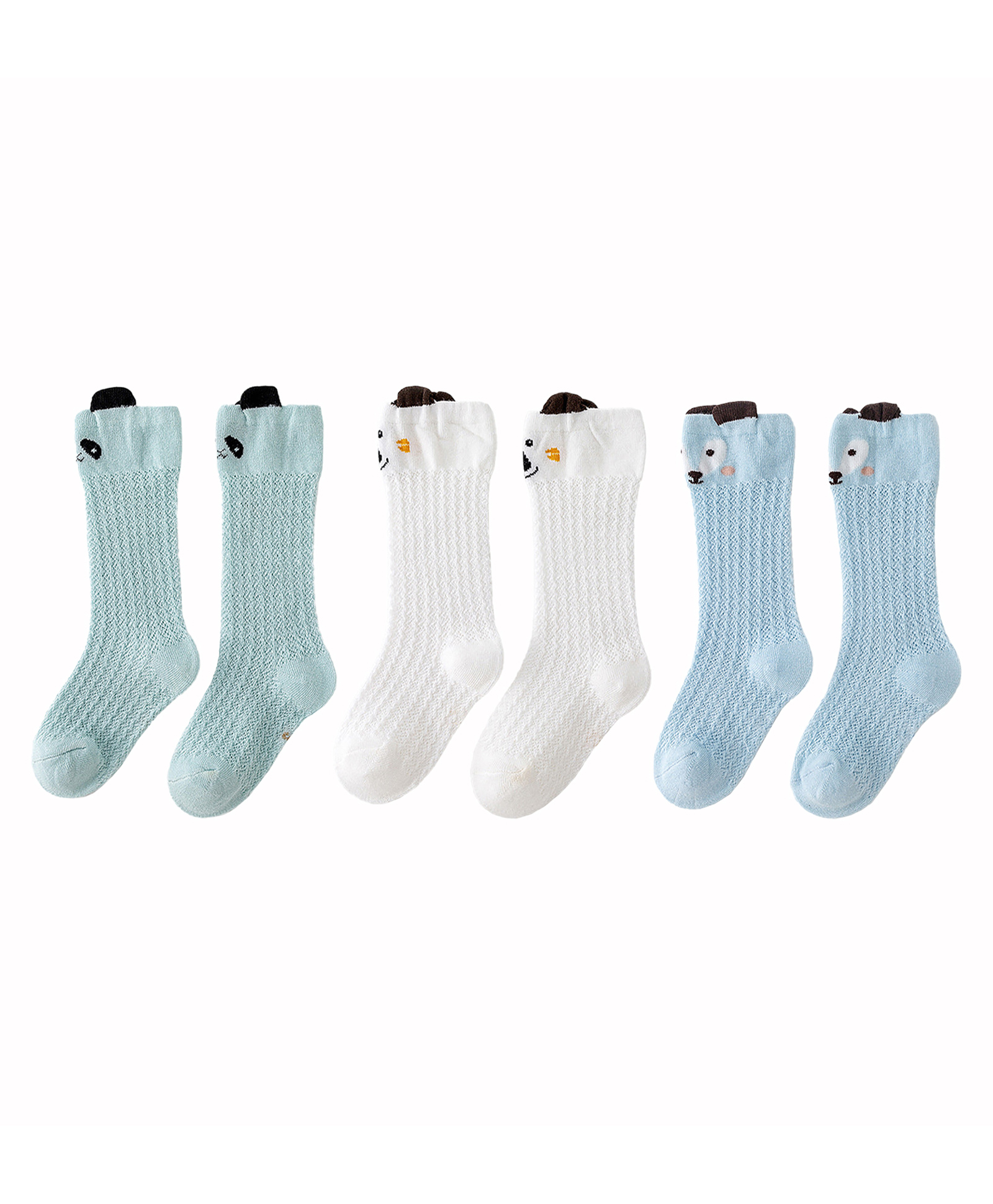 SYGA Set of 3 Cotton Knitted Socks - Blue &White &Light Blue-picture-21