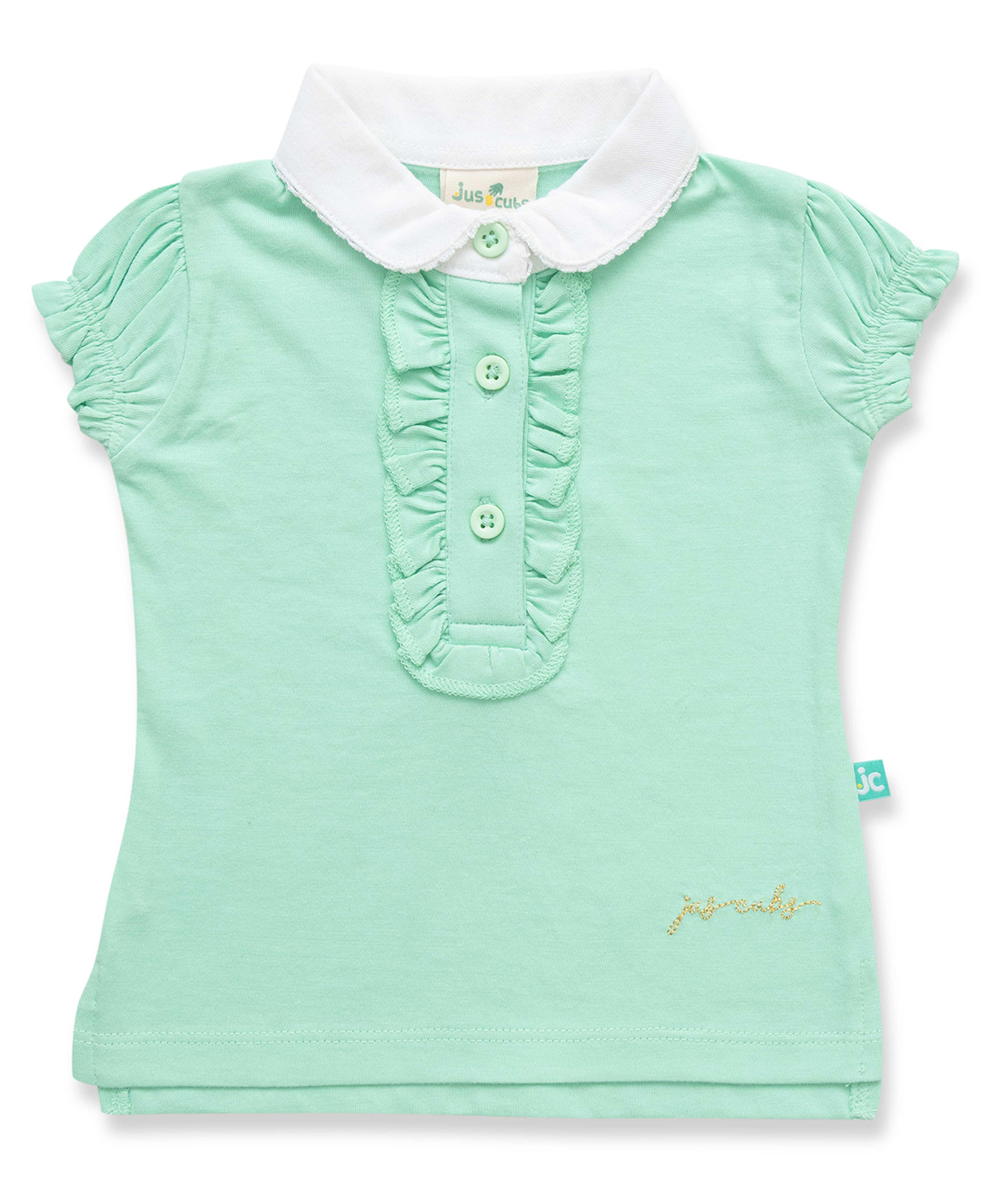 JusCubs Cotton Half Sleeves Solid Polo Tee - Green-image-25