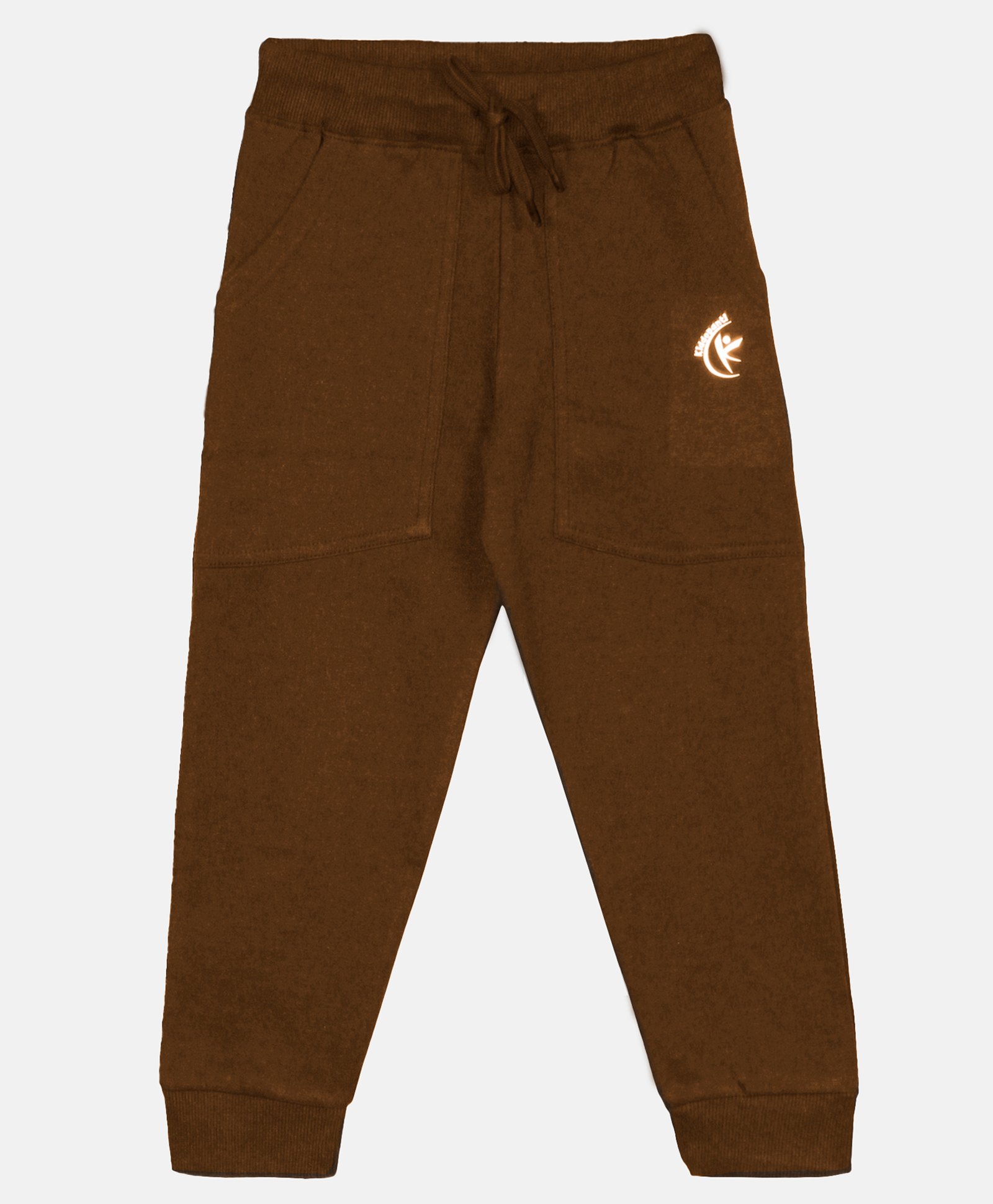 Kiddopanti Brand Name Printed & Pocket Detailed Track Pant - Brown-picture-28