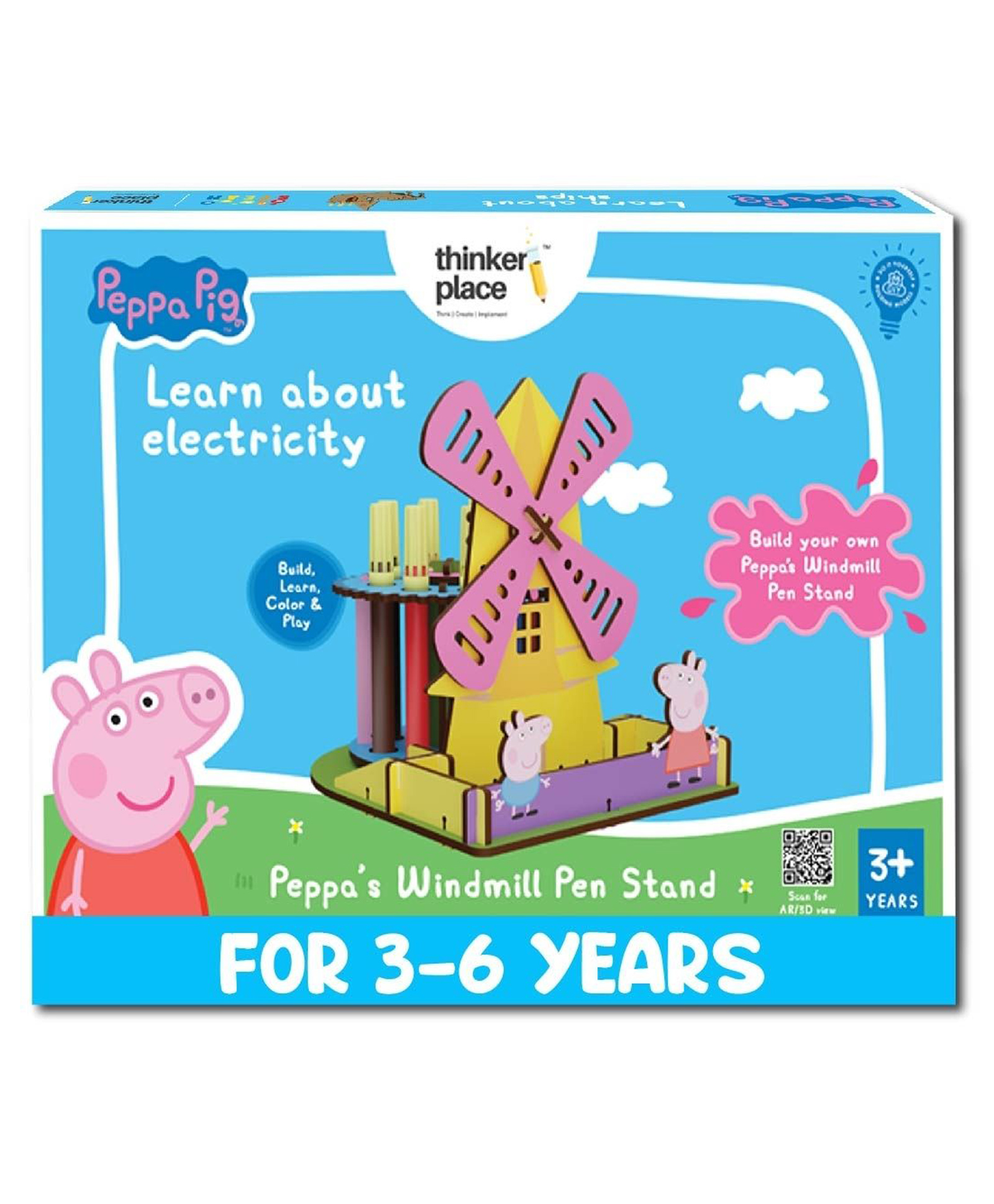 thinker place ThinkerPlace Peppa Pig DIY Coloring Windmill Pen Stand Toy for Kids-picture-10