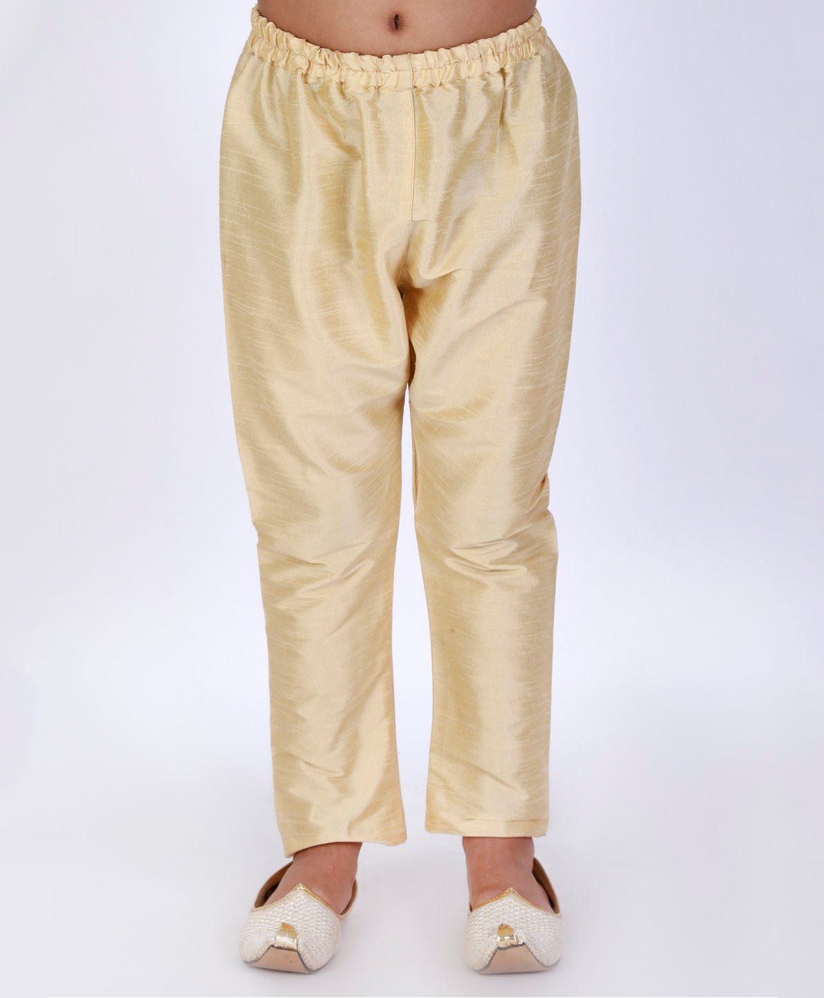 JBN Creation Silk Blend Solid Pyjama - Gold-picture-16
