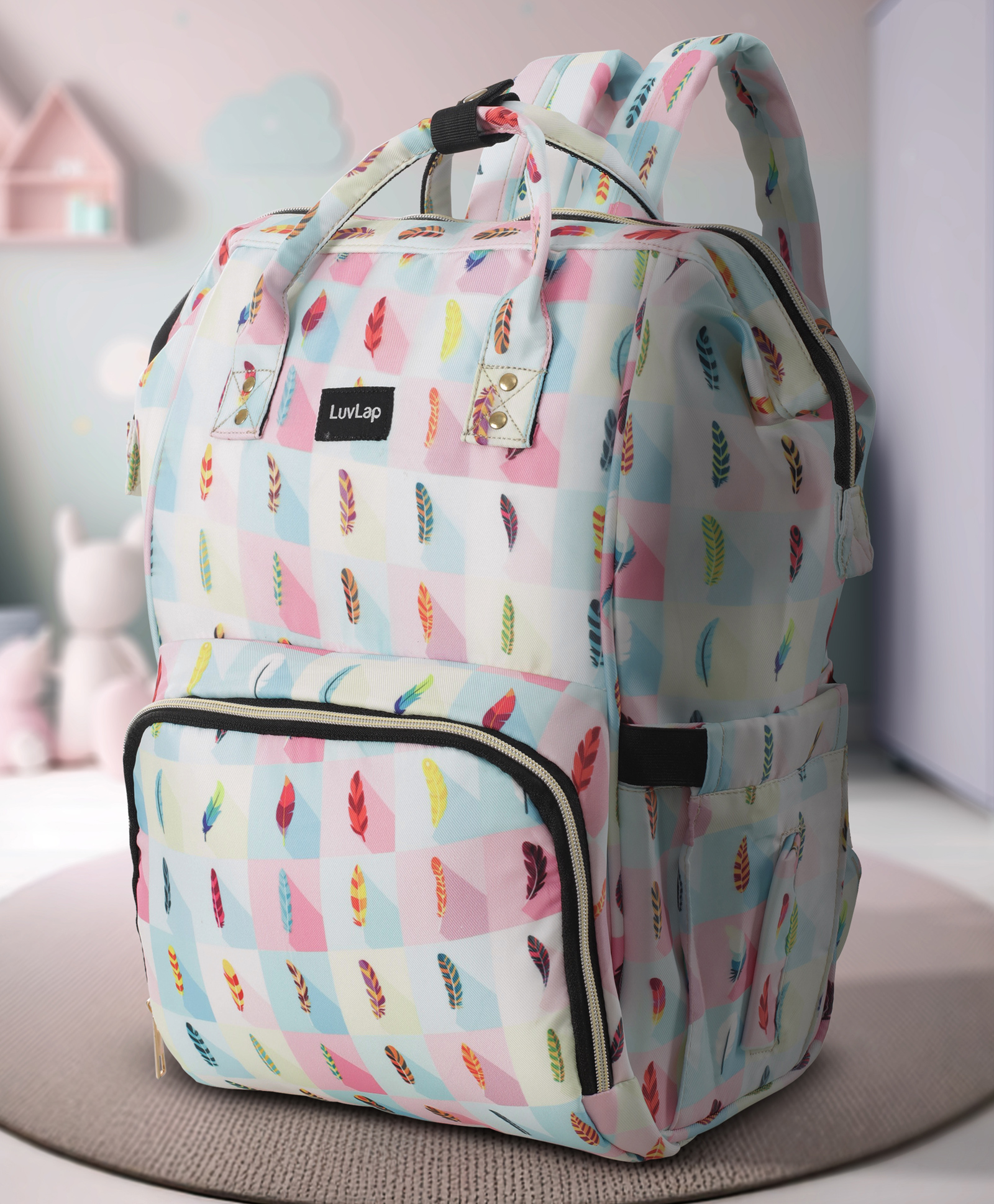 luvlap Luv Lap Lily Travel Multifunctional Waterproof Diaper Bag-backpack Cum Tote Bag - White-picture-36