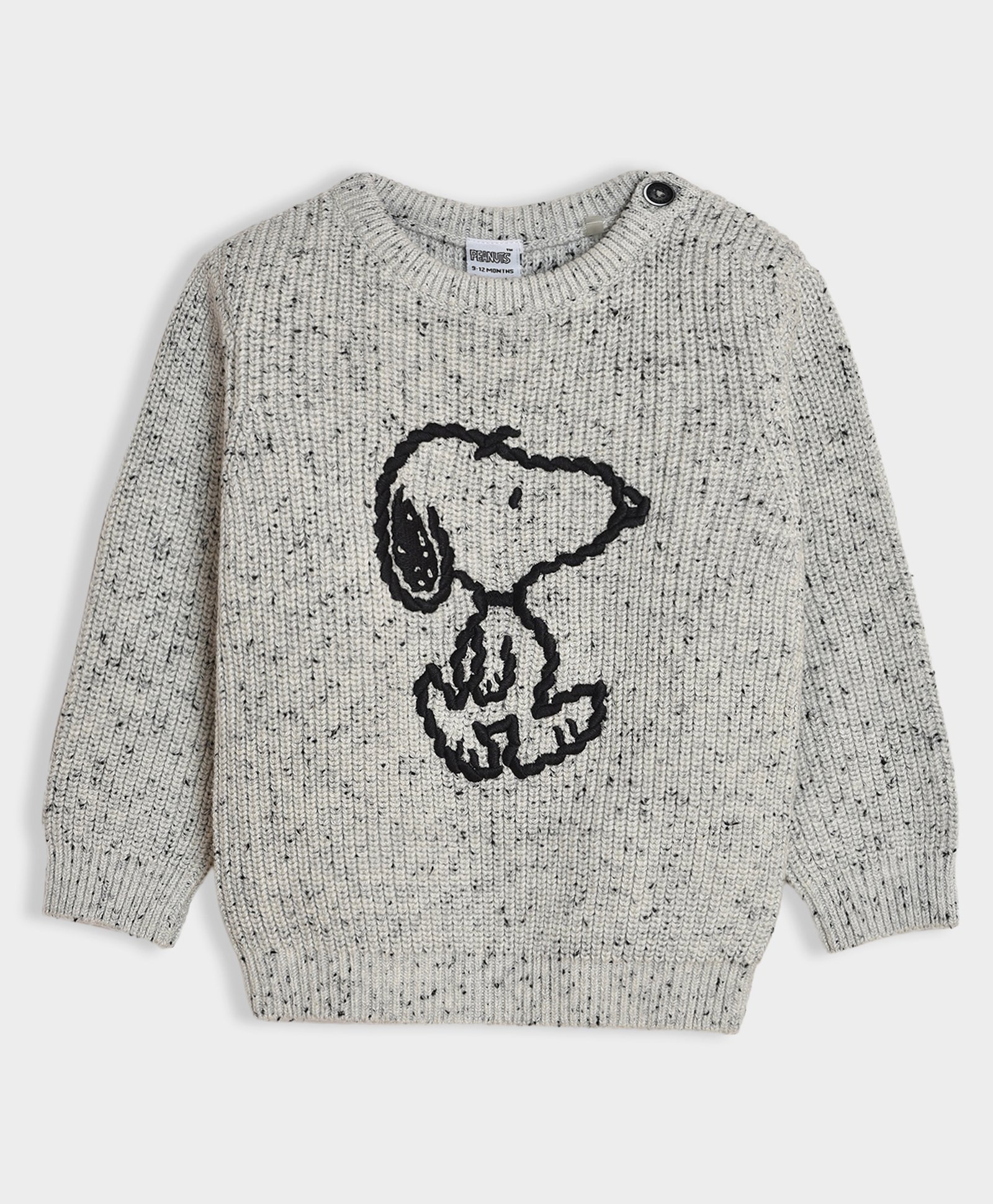 Mi Arcus 100% Cotton Peanuts Featuring Full Sleeves Snoopy Embroidered Sweater - Grey-picture-20