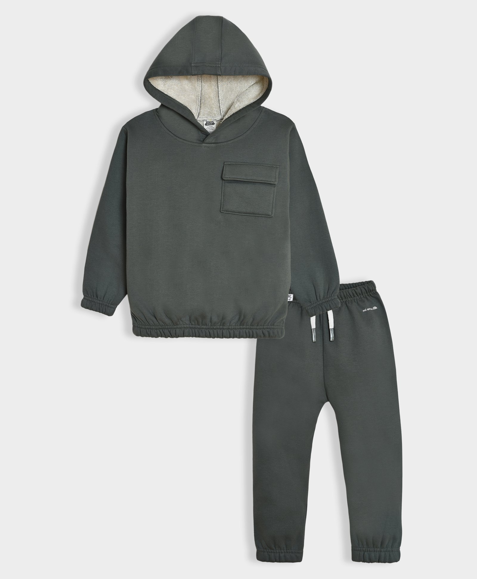 Mi Arcus Full Sleeves Solid Hooded Sweatshirt With Coordinating Pajama Set - Green-picture-24