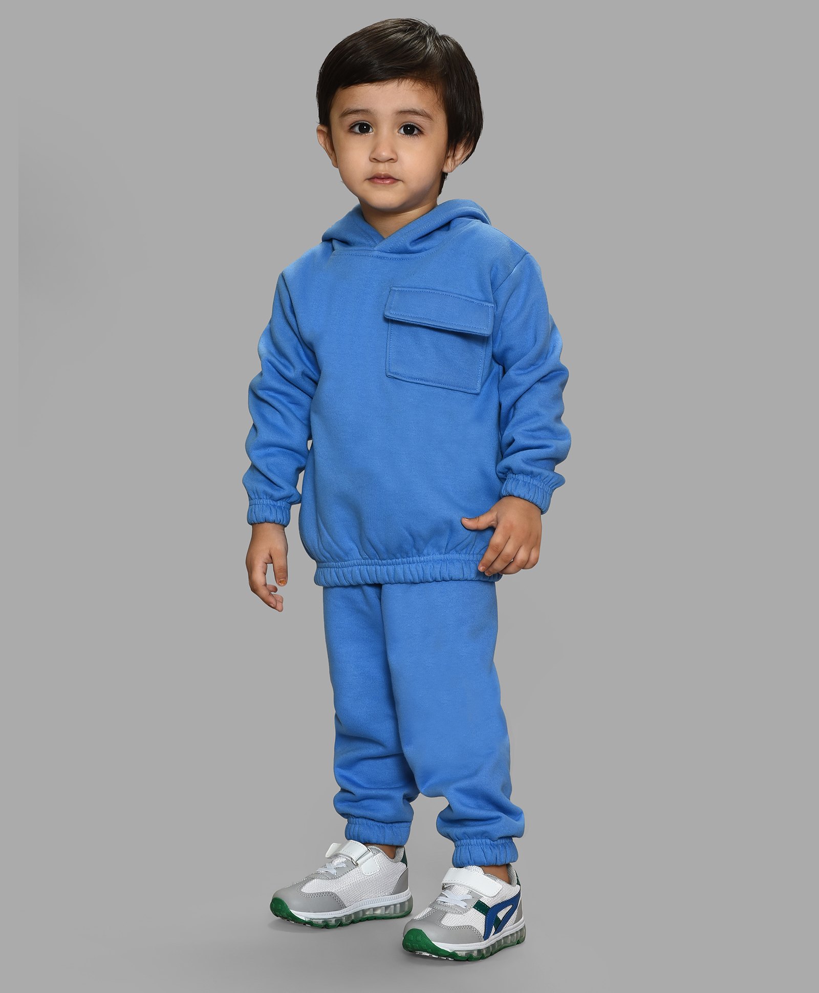 Mi Arcus Full Sleeves Solid Hooded Sweatshirt With Coordinating Pajama Set - Blue-picture-23