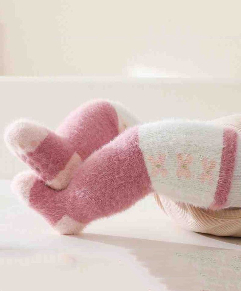 Kidofash Fur Cross Print Socks-DPink-picture-49