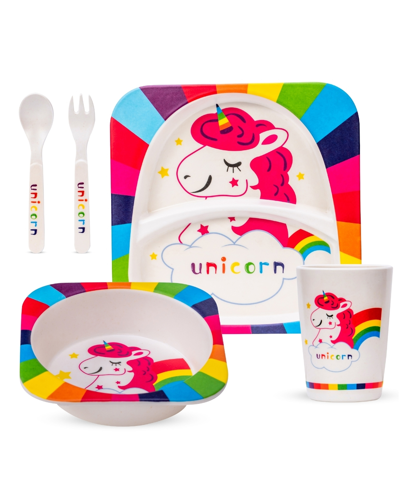 Adore Hey Ya! Bamboo Meal Sets - Pack of 5 accessories- Unicorn-image-10