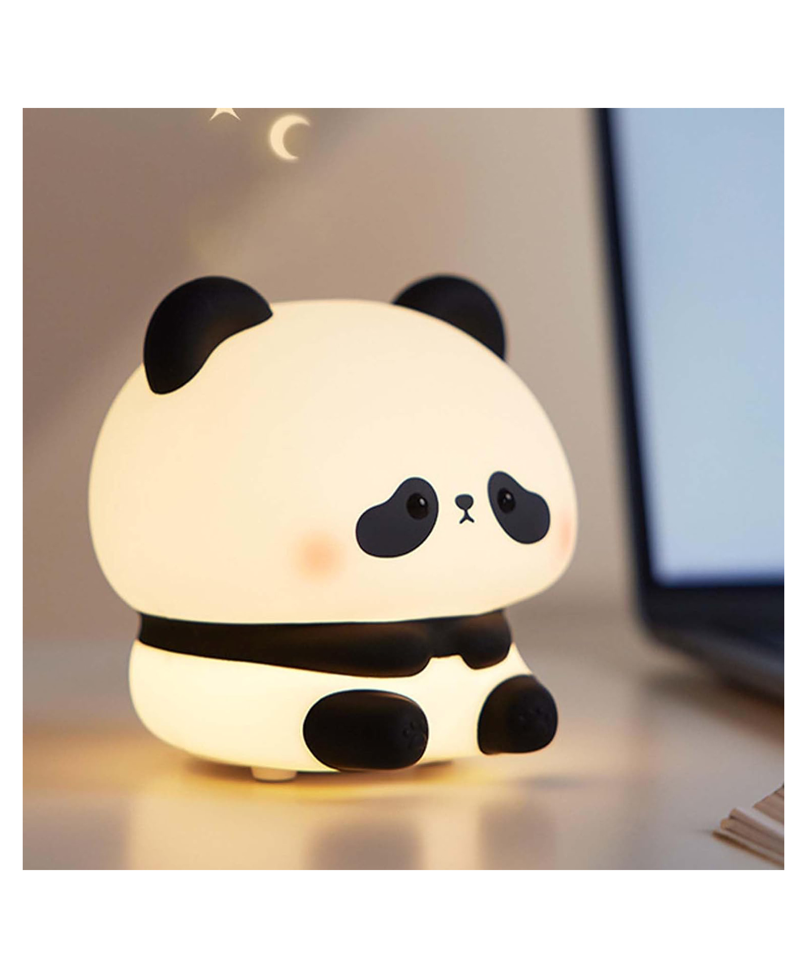 Elecart Cute Panda Rechargeable Touch Control Night Light, Animal Silicone Nursery Night Lamp for Kids Baby Birthday Gifts-picture-11