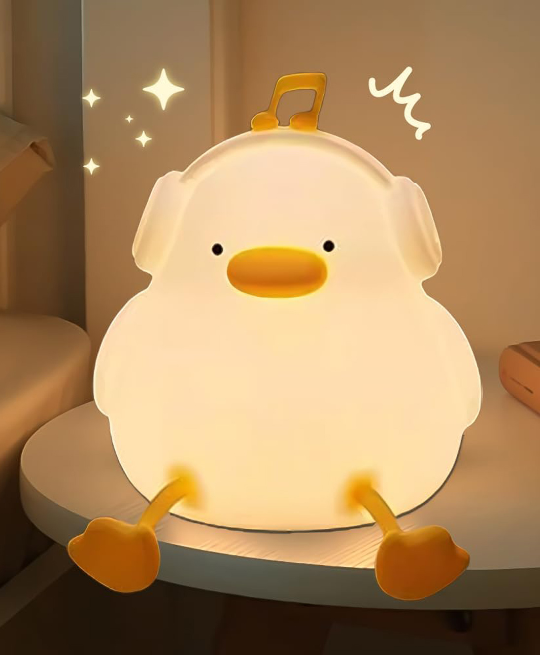 Elecart Cute Duck Rechargeable Touch Control Night Light, Animal Silicone Nursery Night Lamp for Kids Baby Birthday Gifts-picture-28